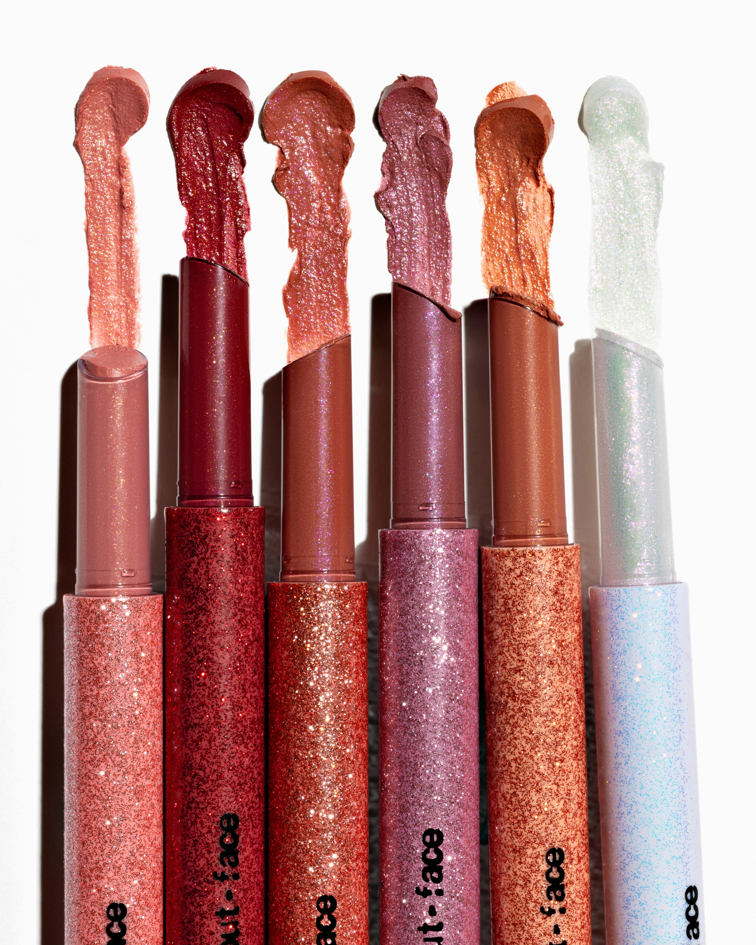 About Face shimmer sticks lipstick