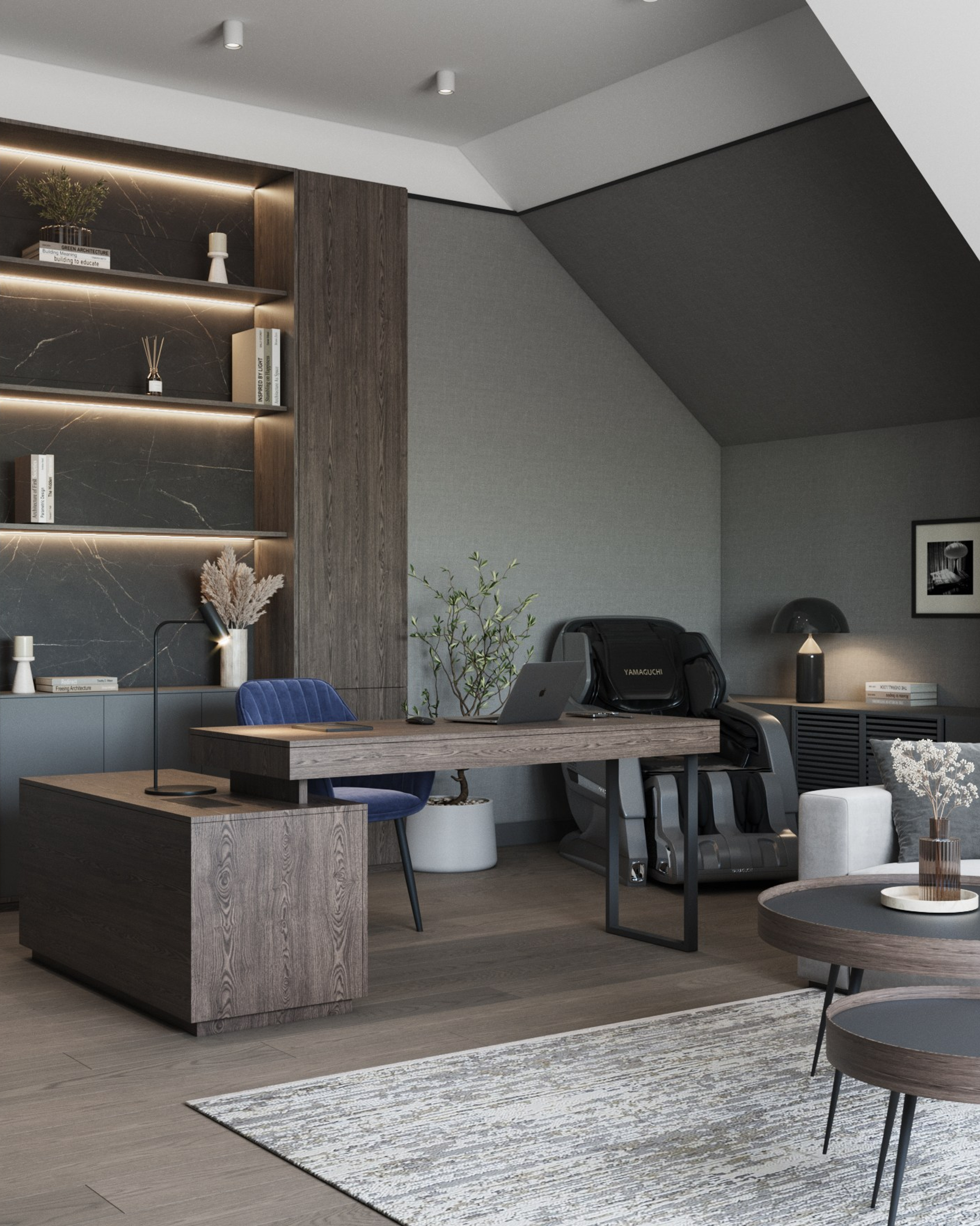 Кабинет на мансардном этаже