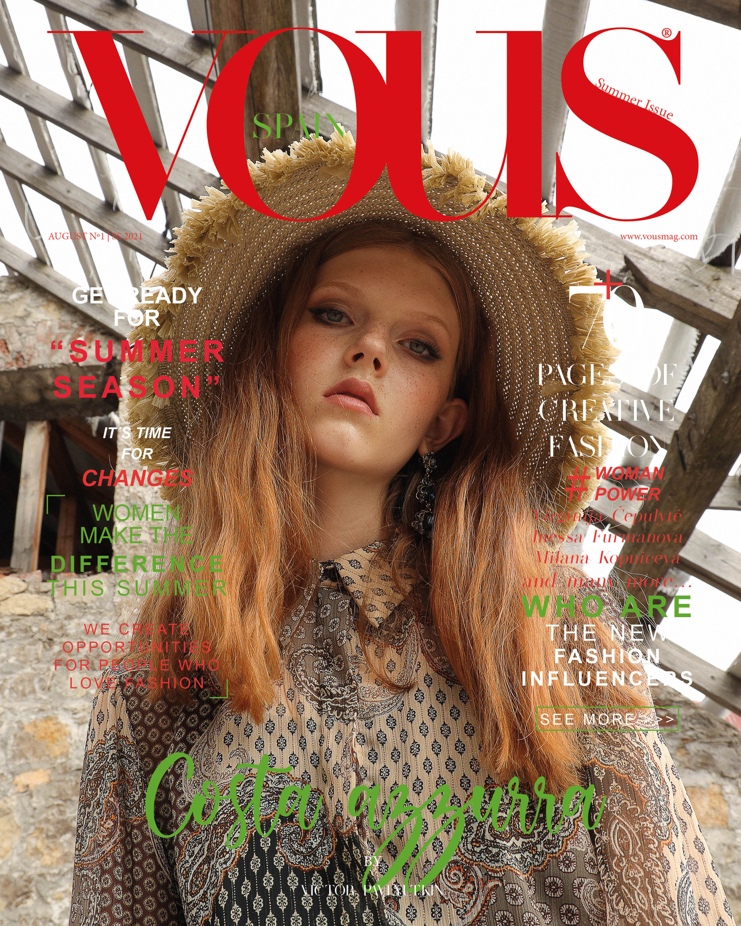 Обложка VOUS MAGAZINE AUGUST FASHION 1