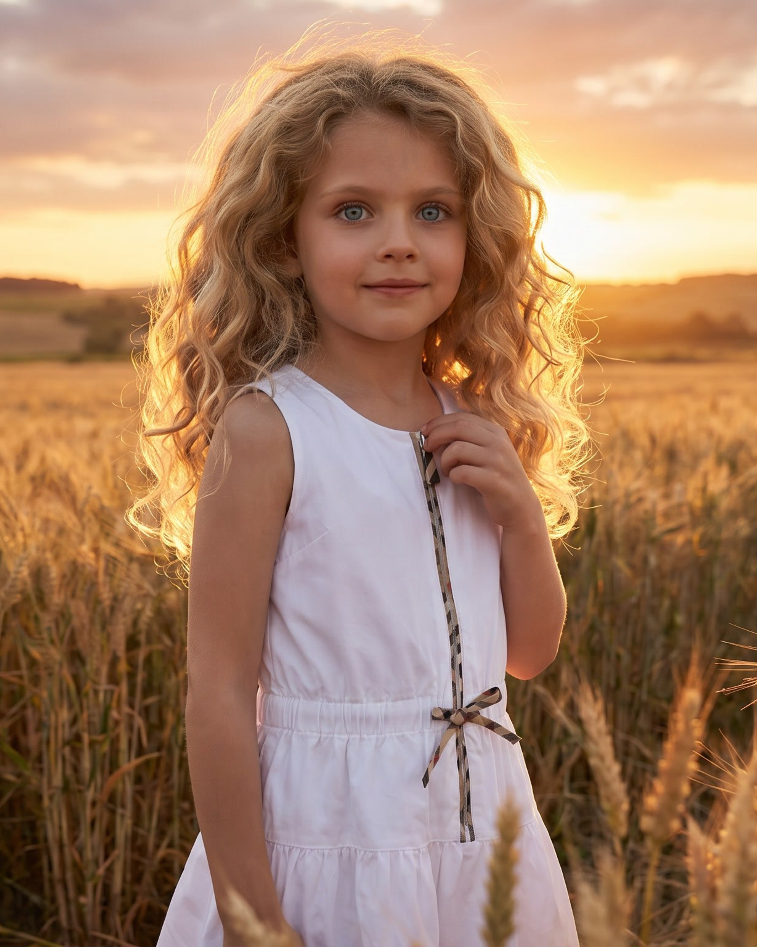 ПОРТФОЛИО РЕКЛАМНОЙ КАМПАНИИ «BURBERRY KIDS: ЗОЛОТОЕ ПОЛЕ» Детский хлопковый сарафан