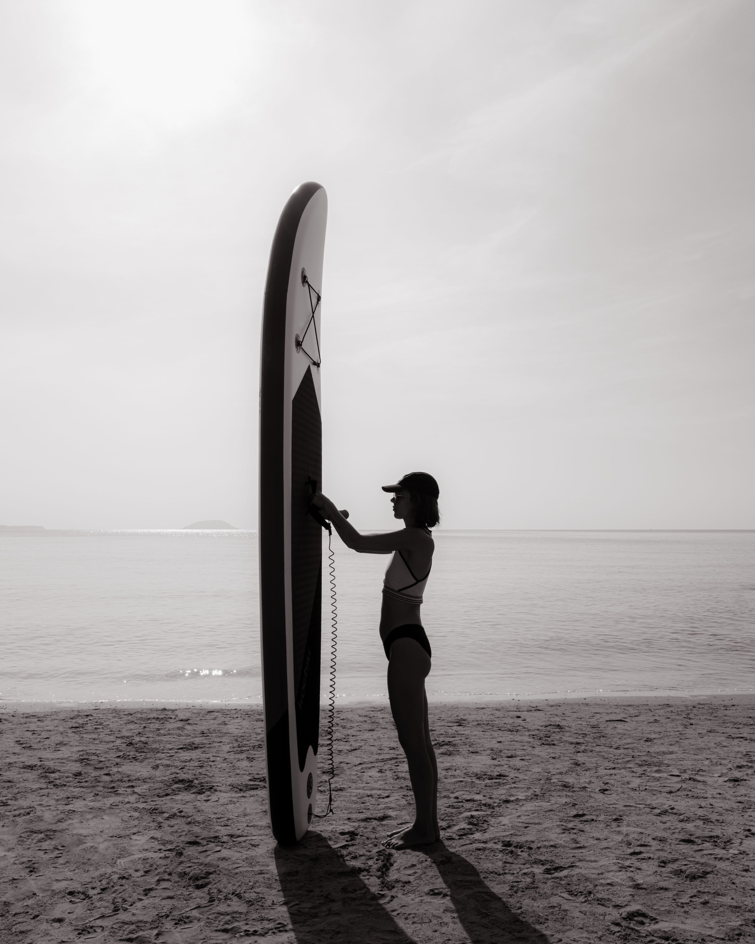 Morning. SUP board. North beach.