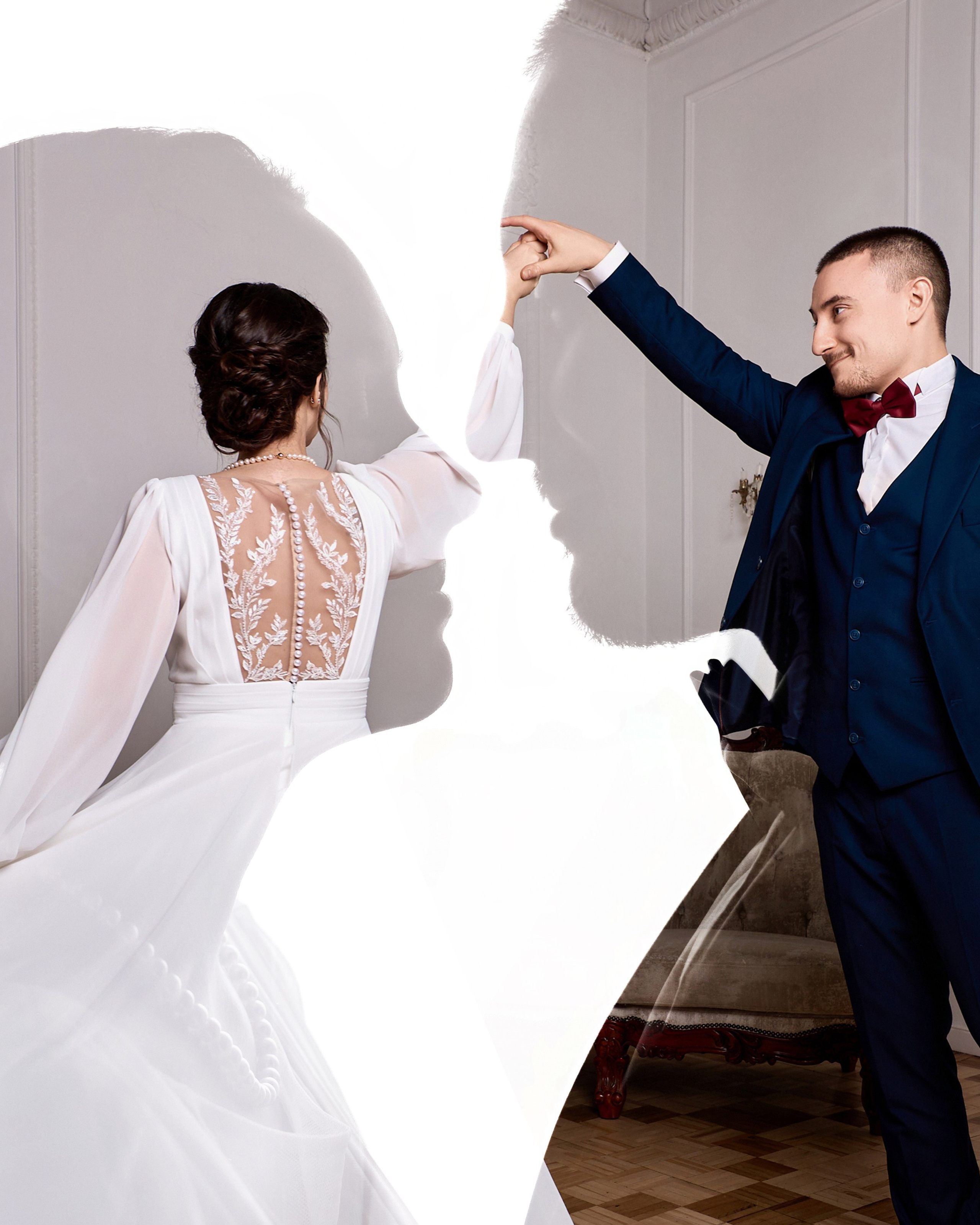 Свадебная фотосессия в студии и Грибоедовском ЗАГСе Алены и Ивана