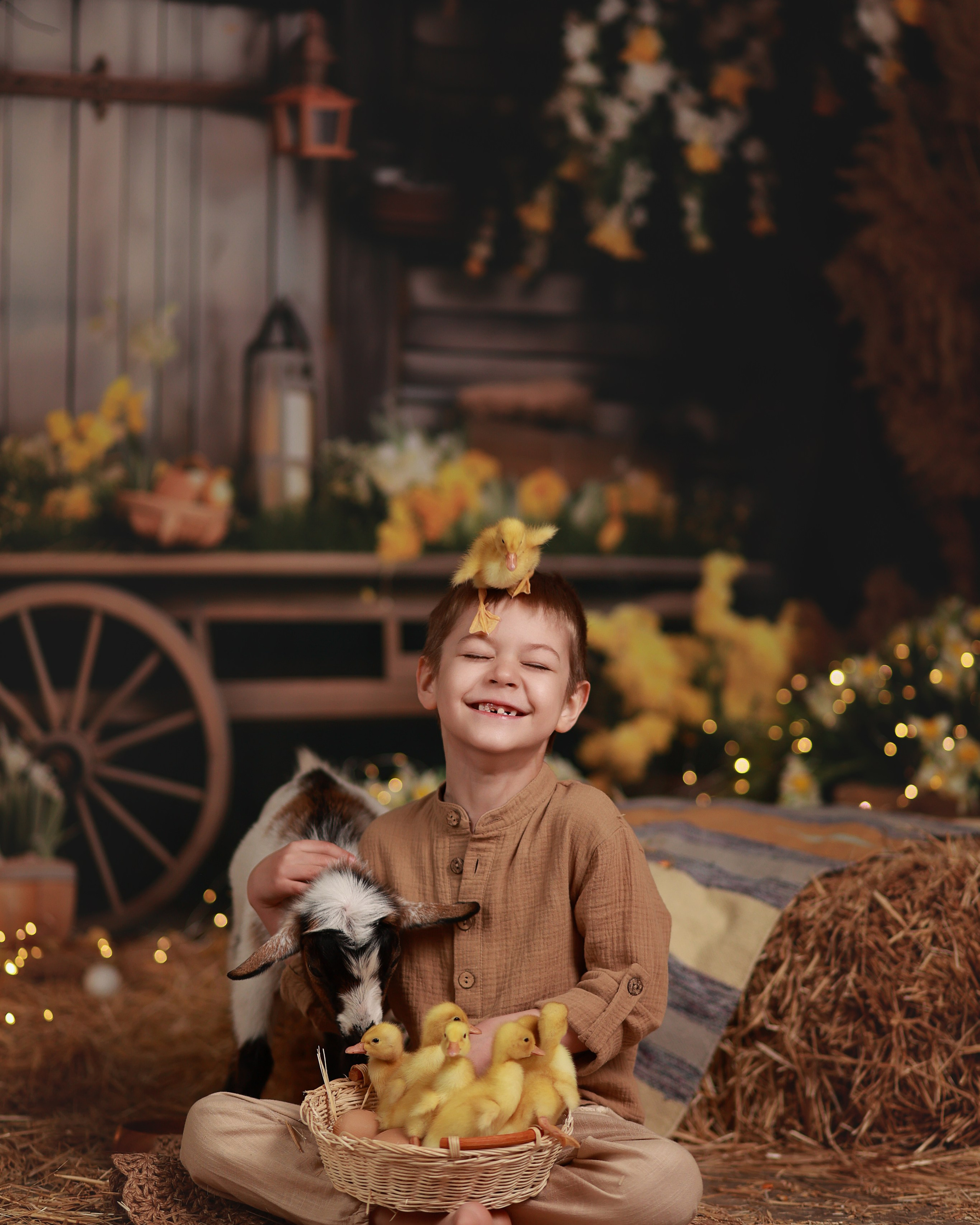 Фотопроект с козочкой и кроликами