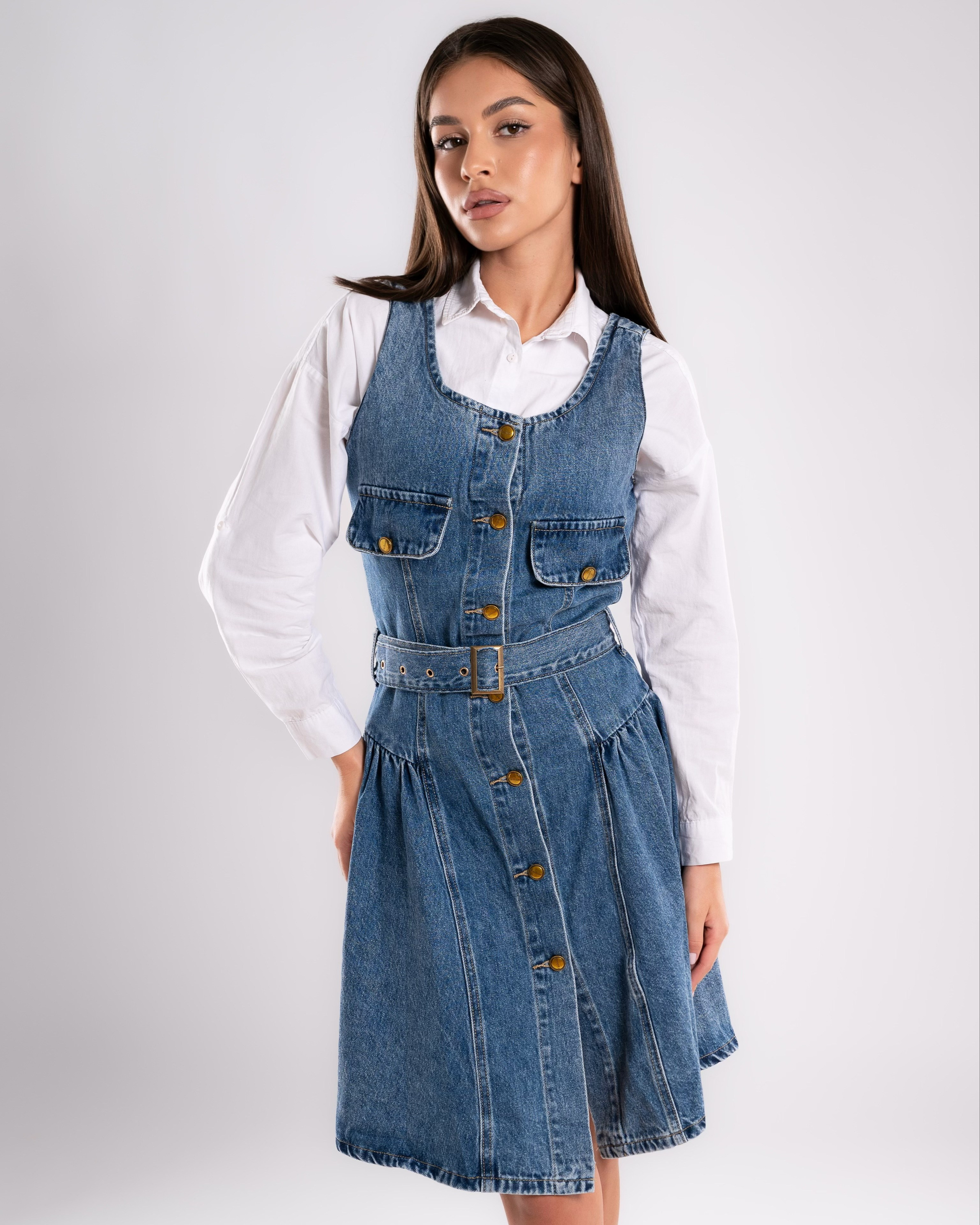 Джинсовый сарафан на 2х моделях