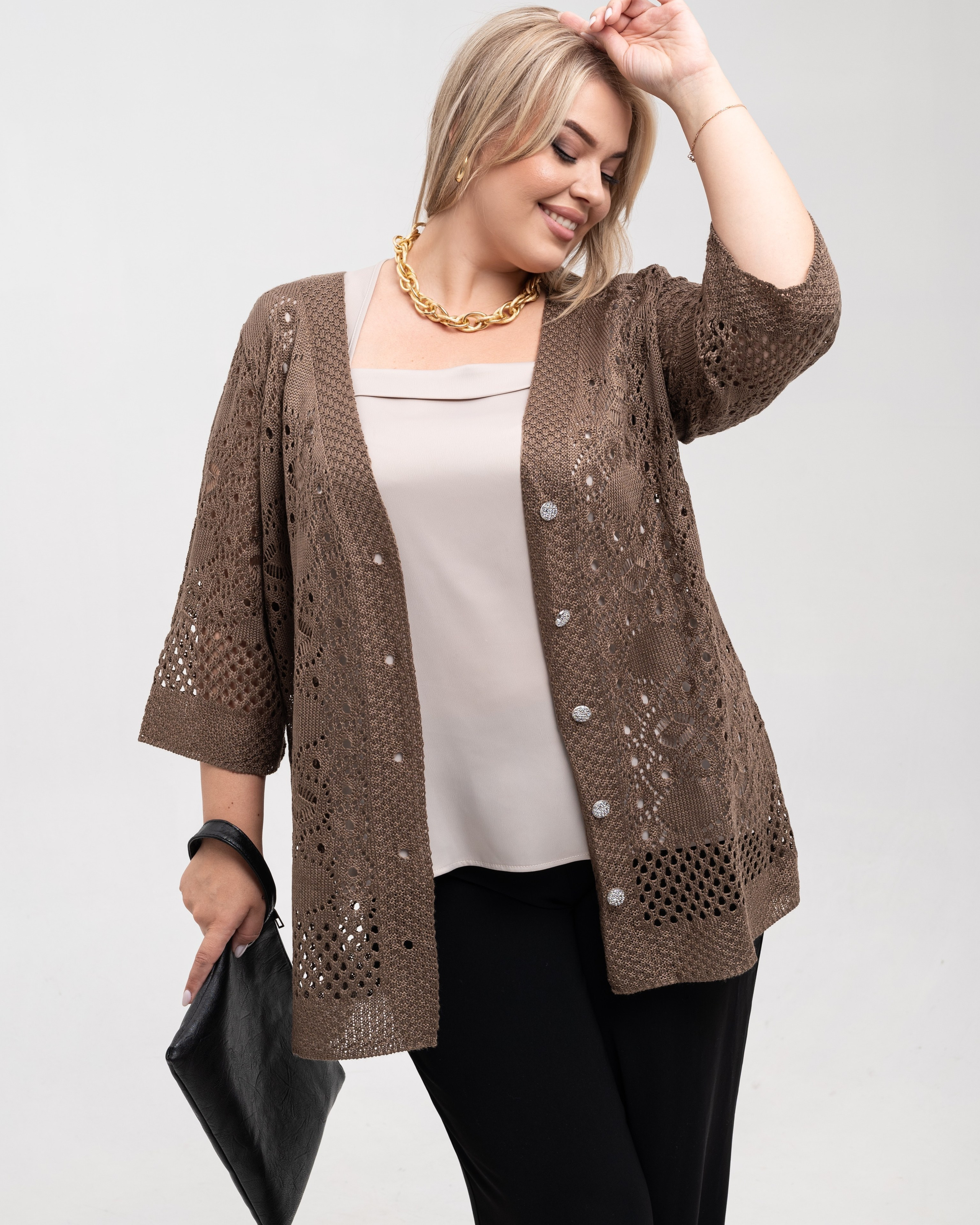 Кардиганы вязаные plus size