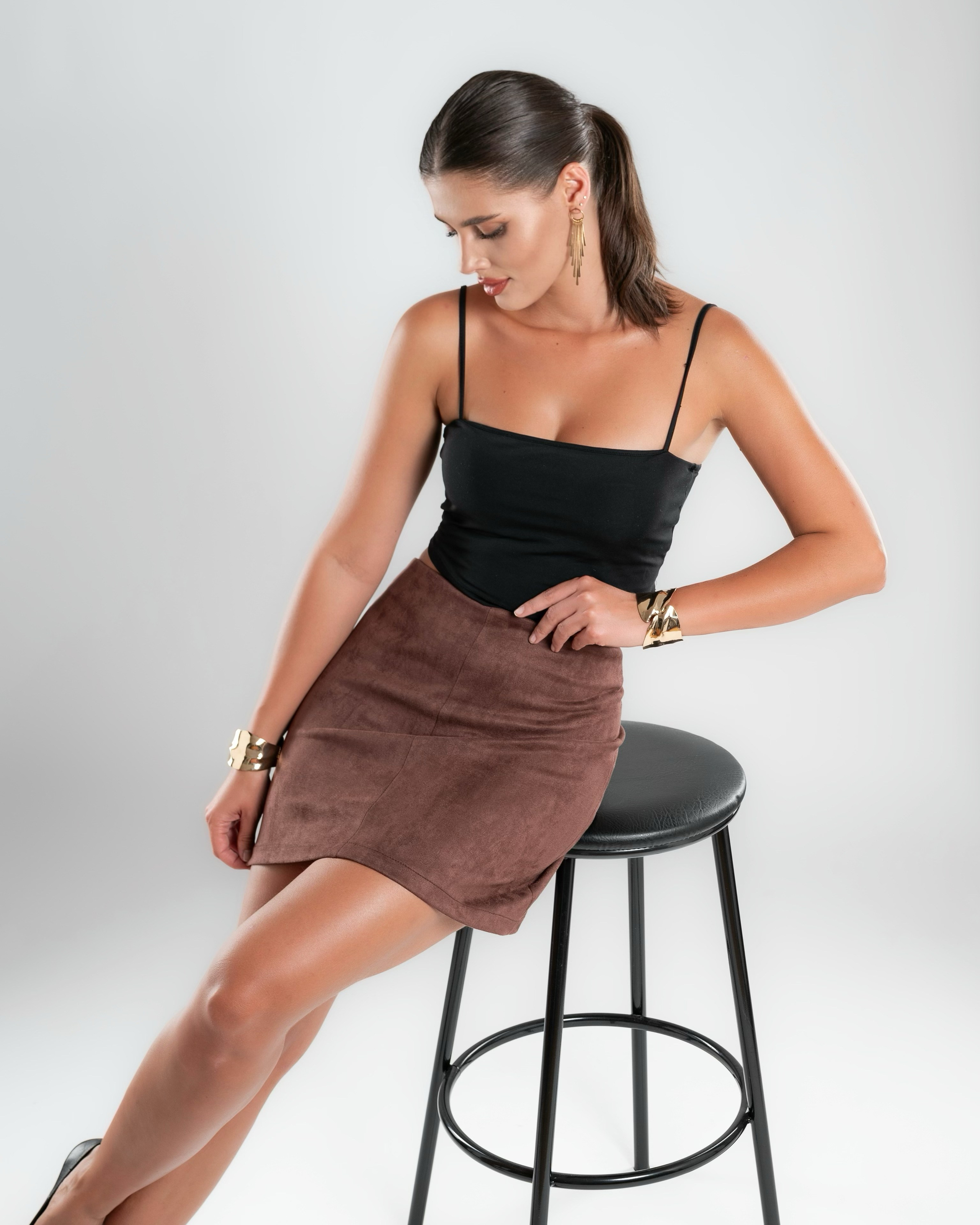 Мини-юбки замшевые