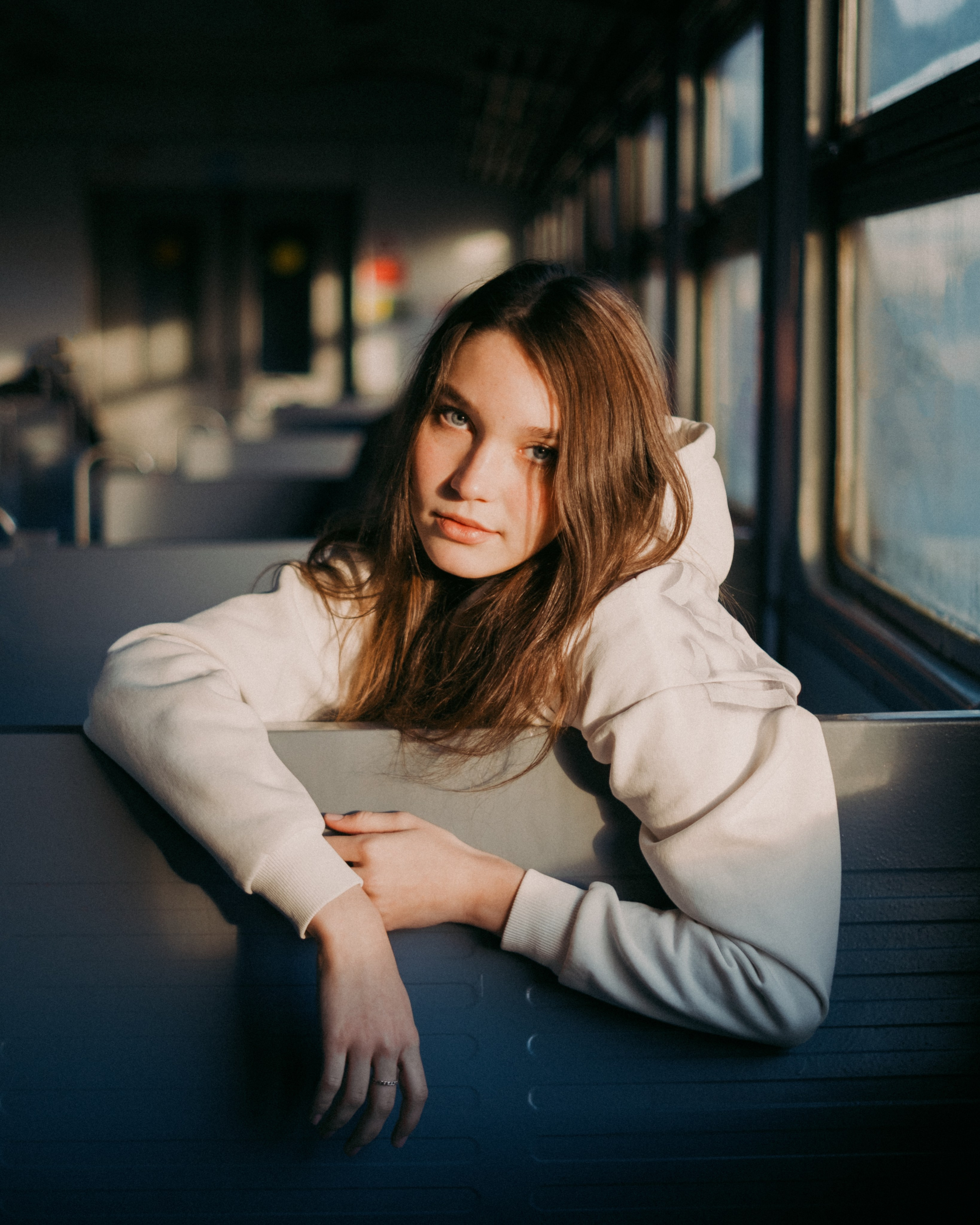 Ксюша. Съёмка в электричке