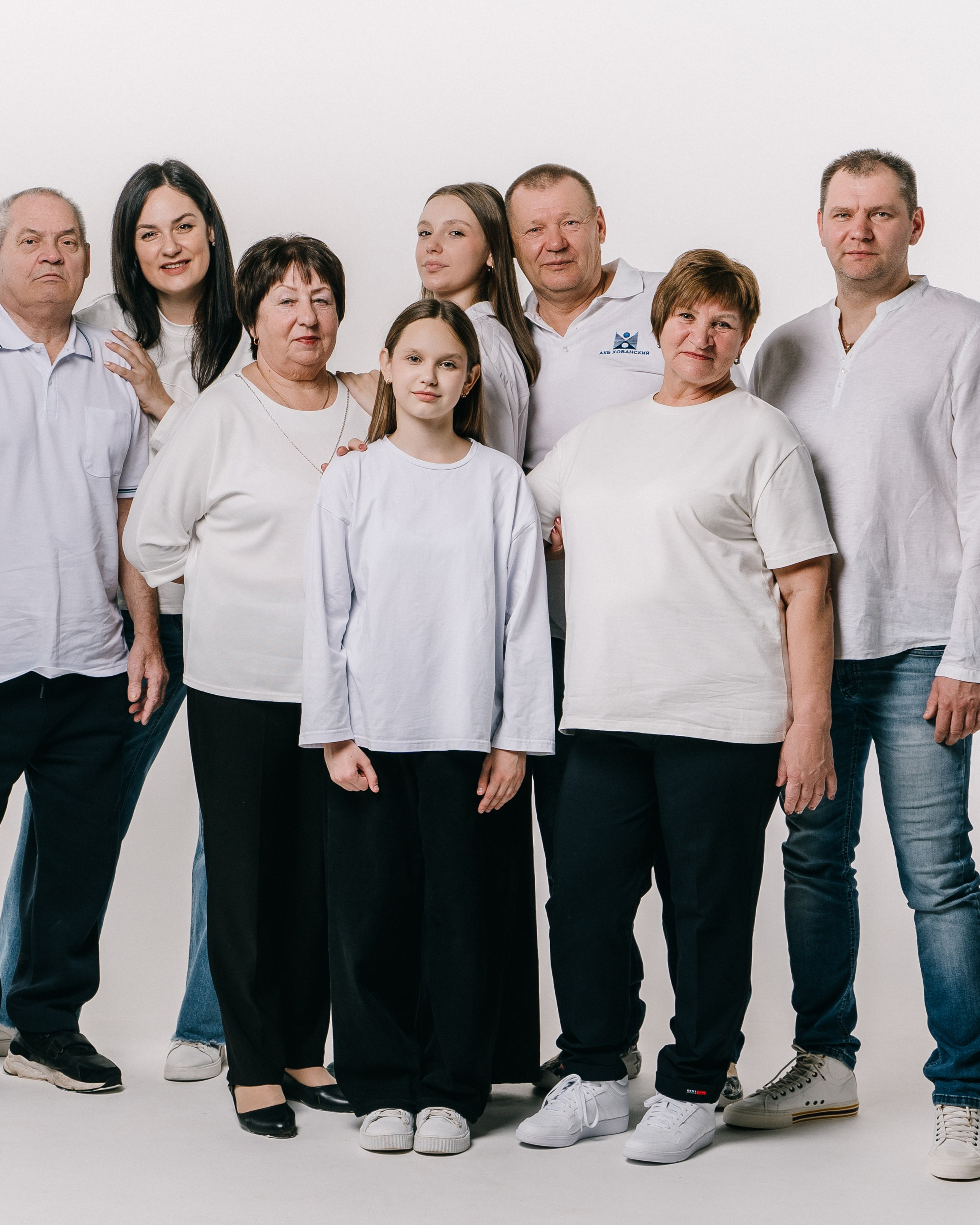 Студийная съемка большой семьей