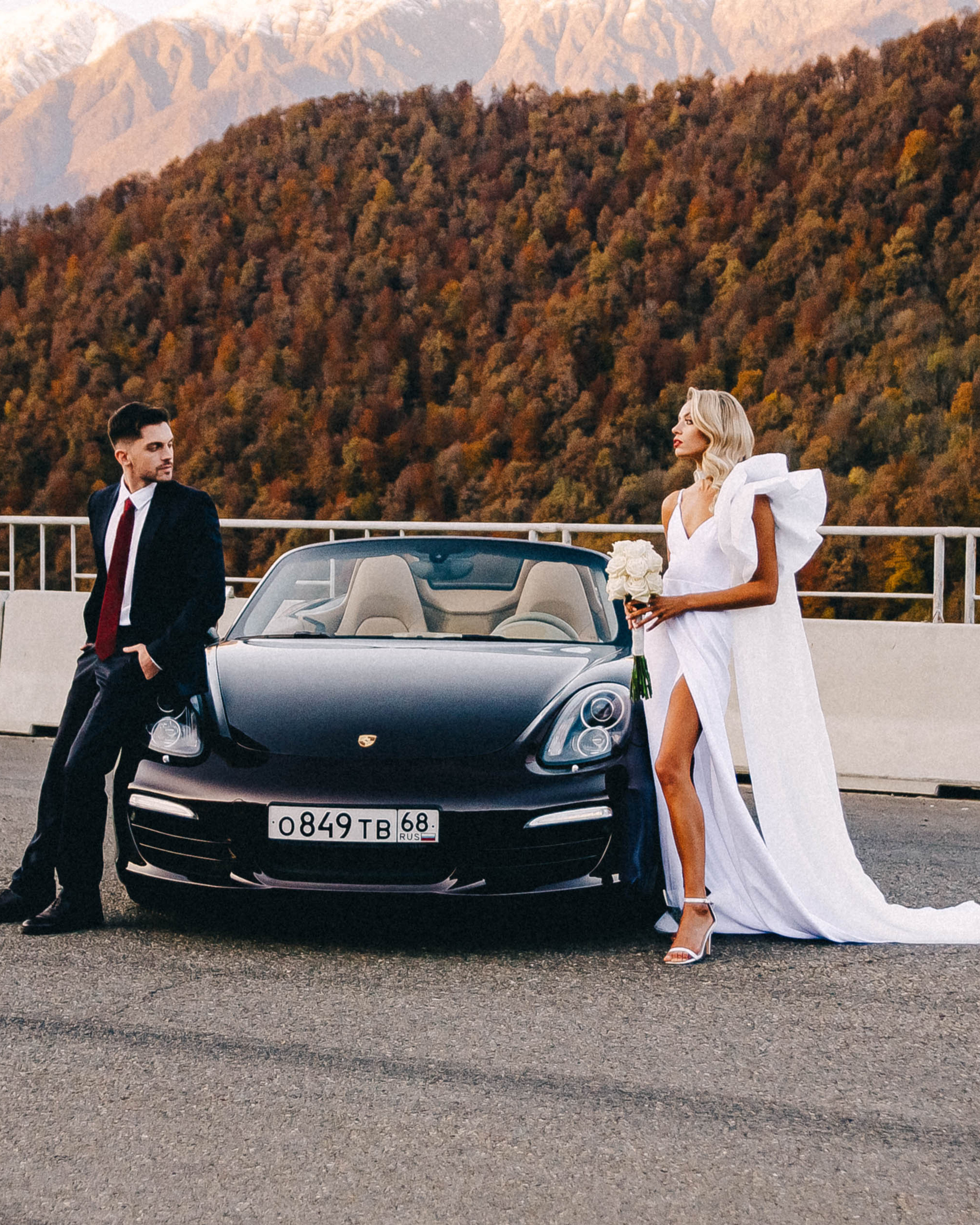 Свадебная съёмка в горах Роза Хутор — Анастасия и Денис