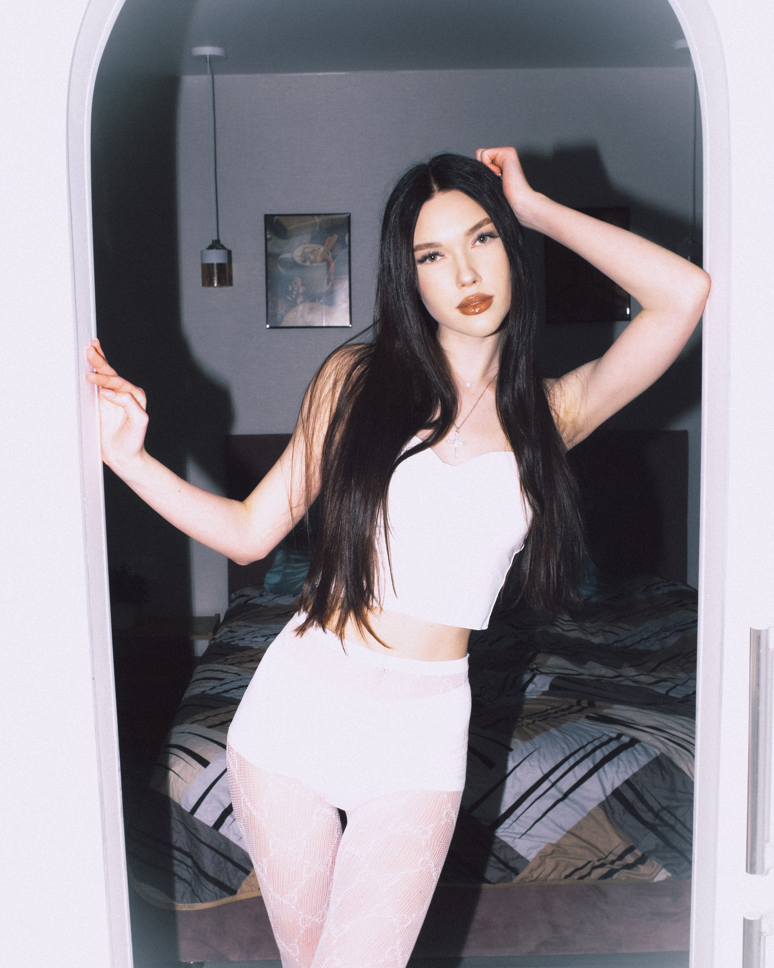 Dasha, колготки, вспышка в лоб