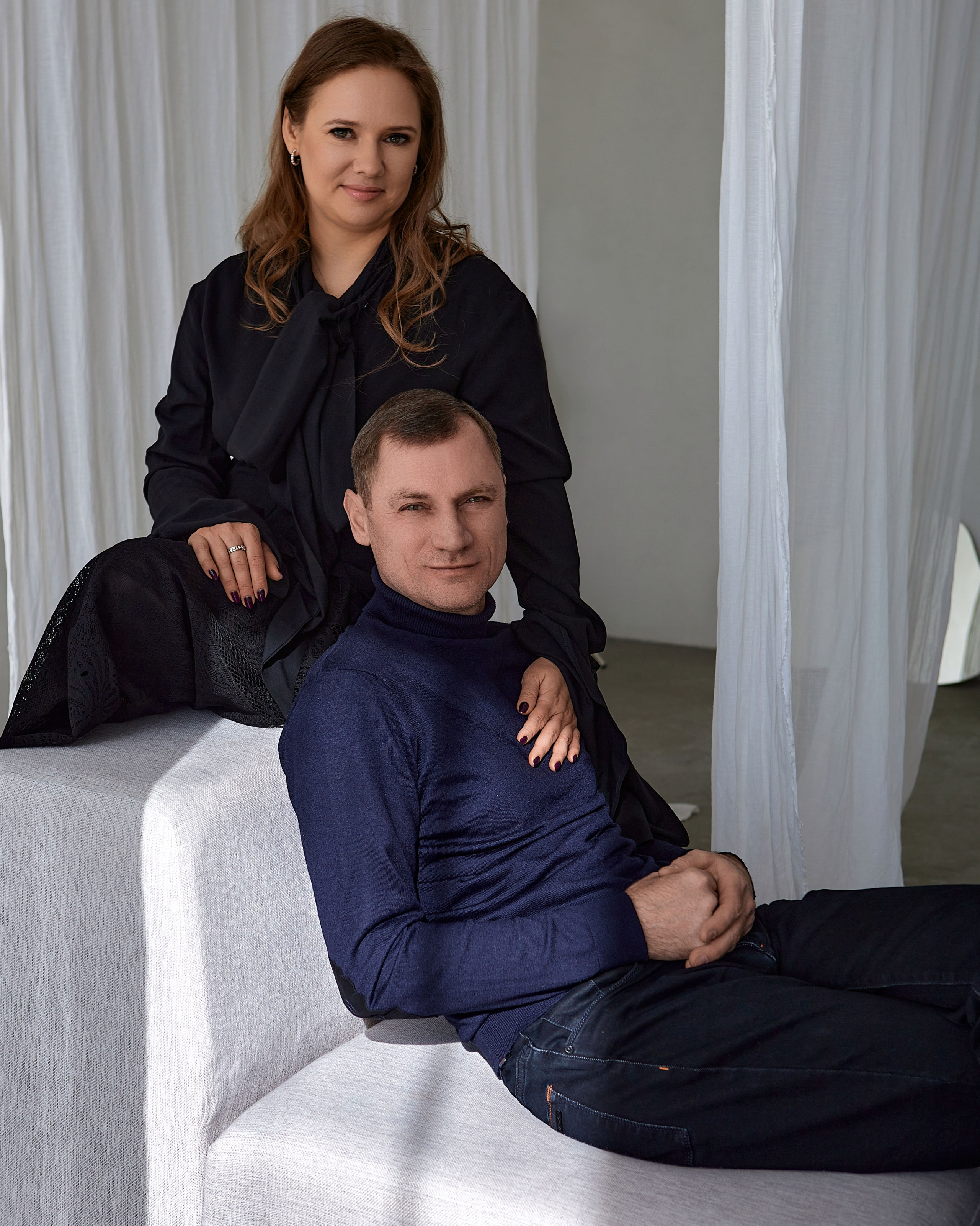 Студийная съемка для семейной пары Сергея и Елены