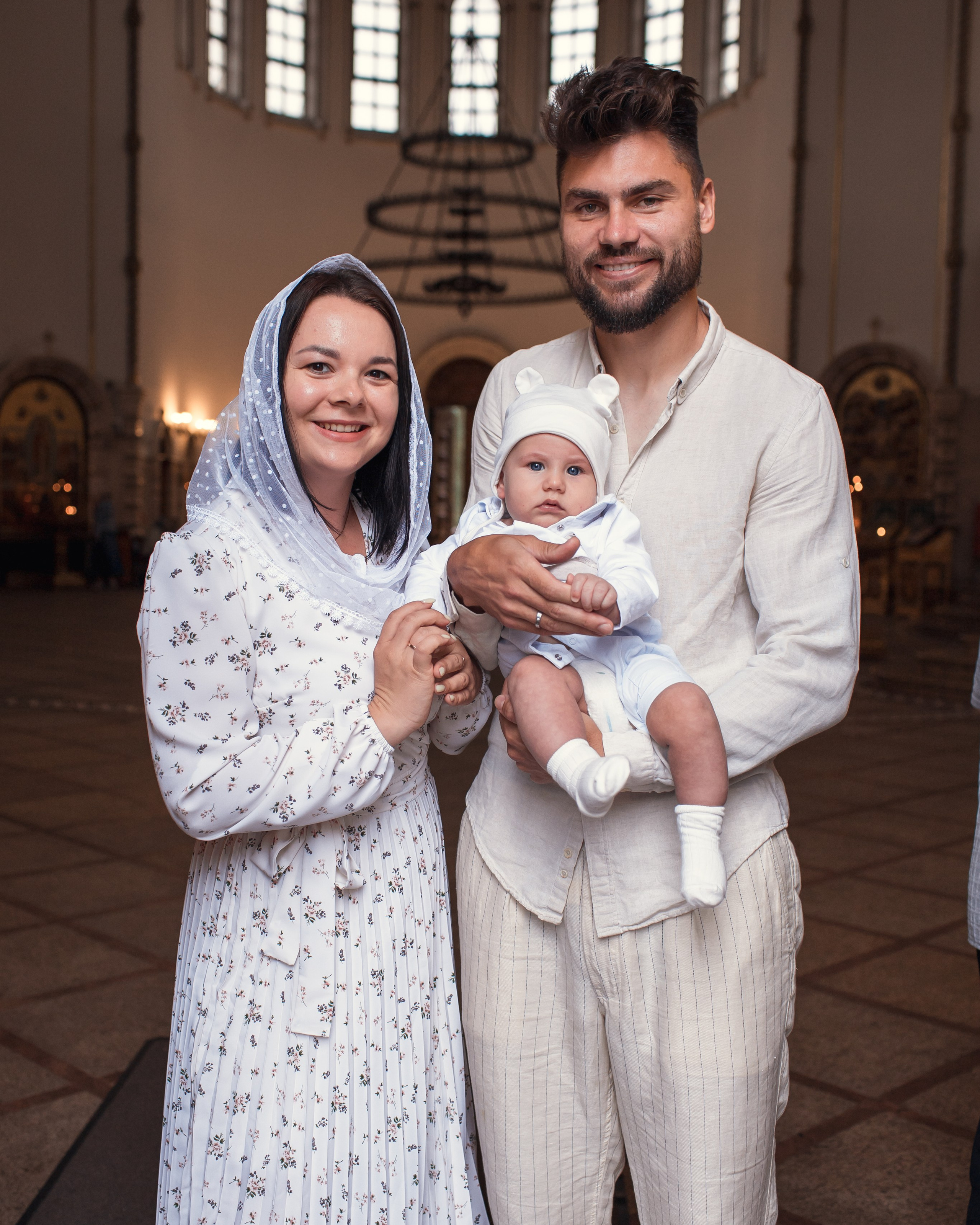 Крещения Артёма в Храме Живоначальной Троицы в Борисово.