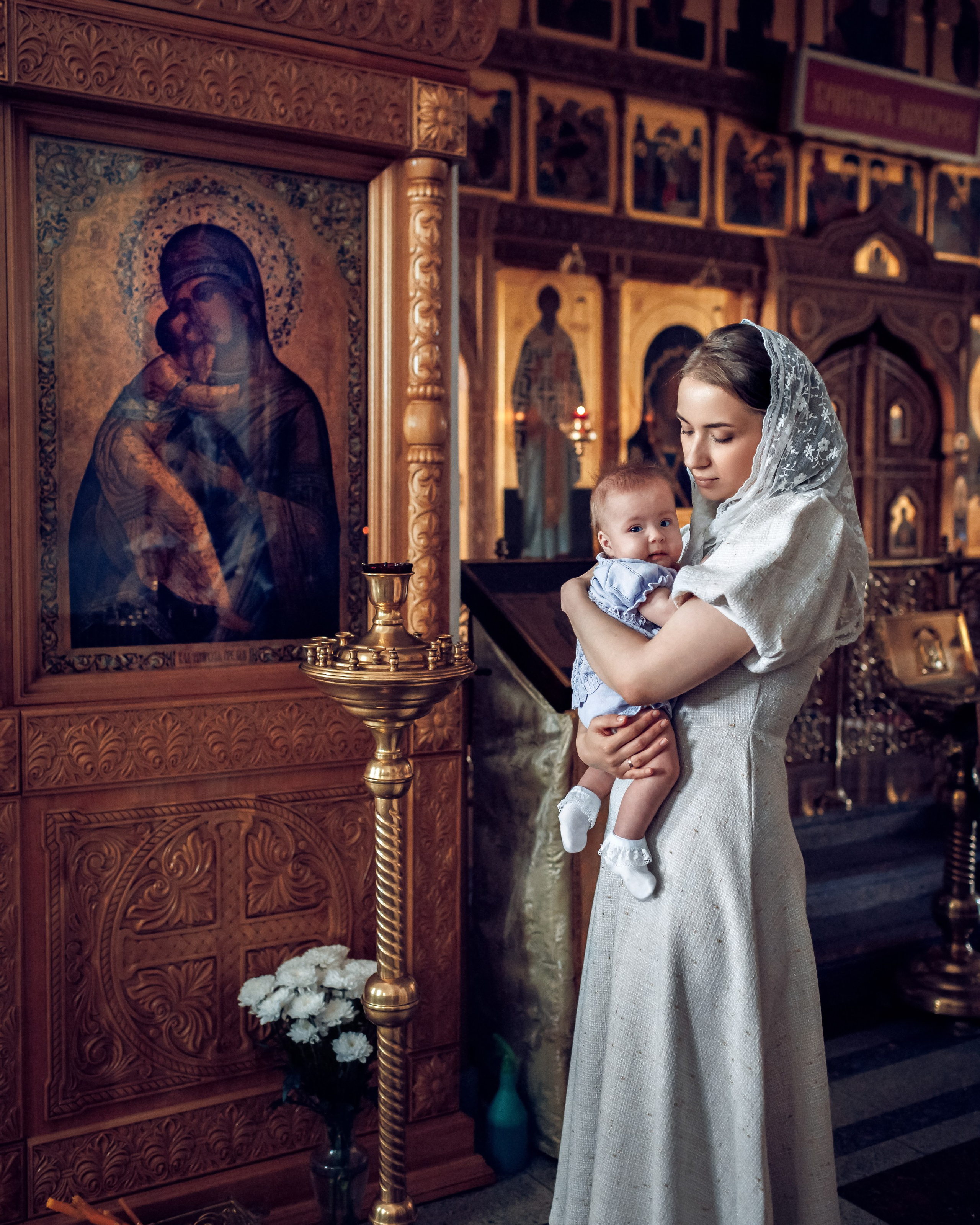 Крещение Полины. Храм Казанской иконы Божией Матери в Долгопрудном.