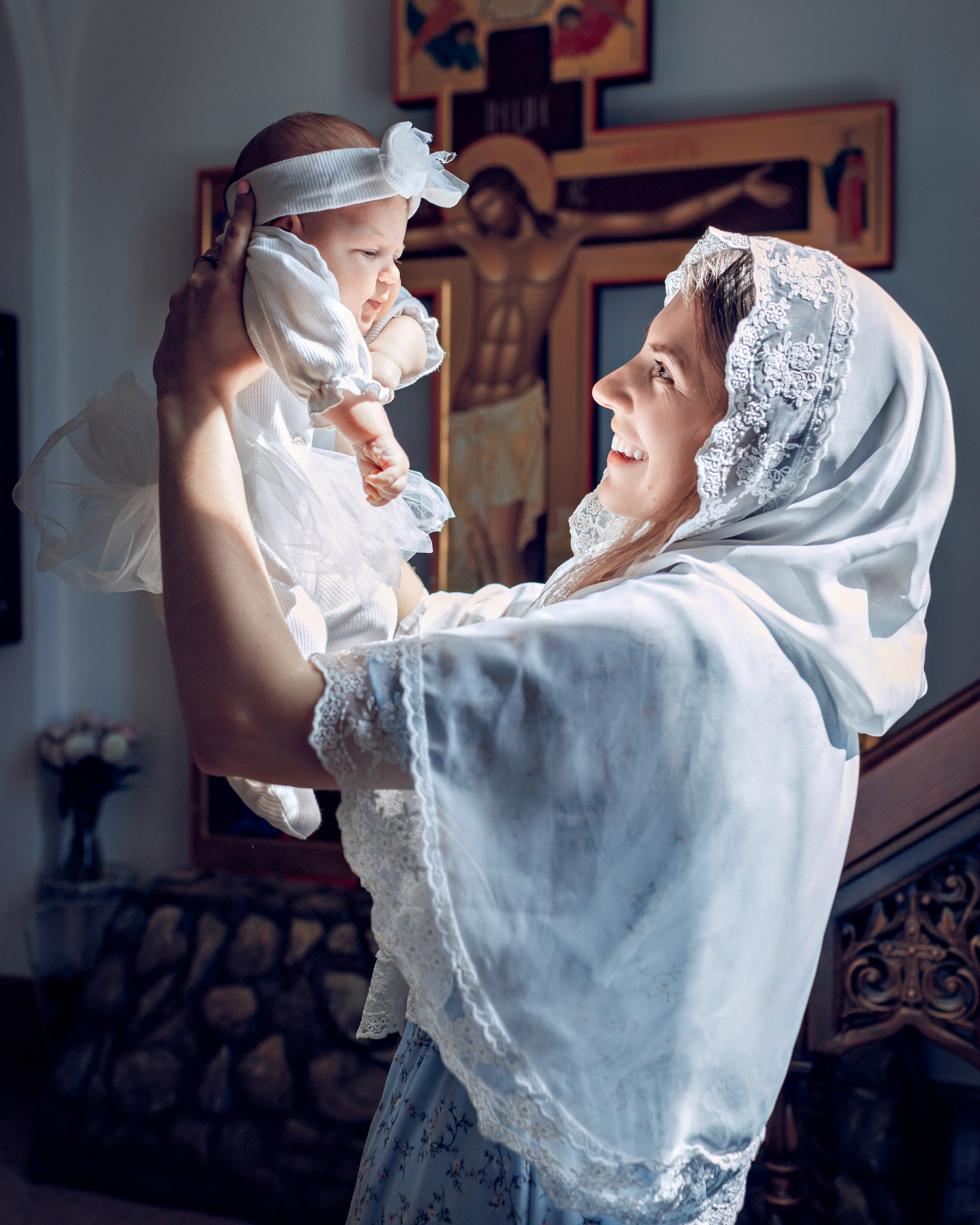 Таинство крещения Ксении. Храм свт. Константина и Елены в Митино