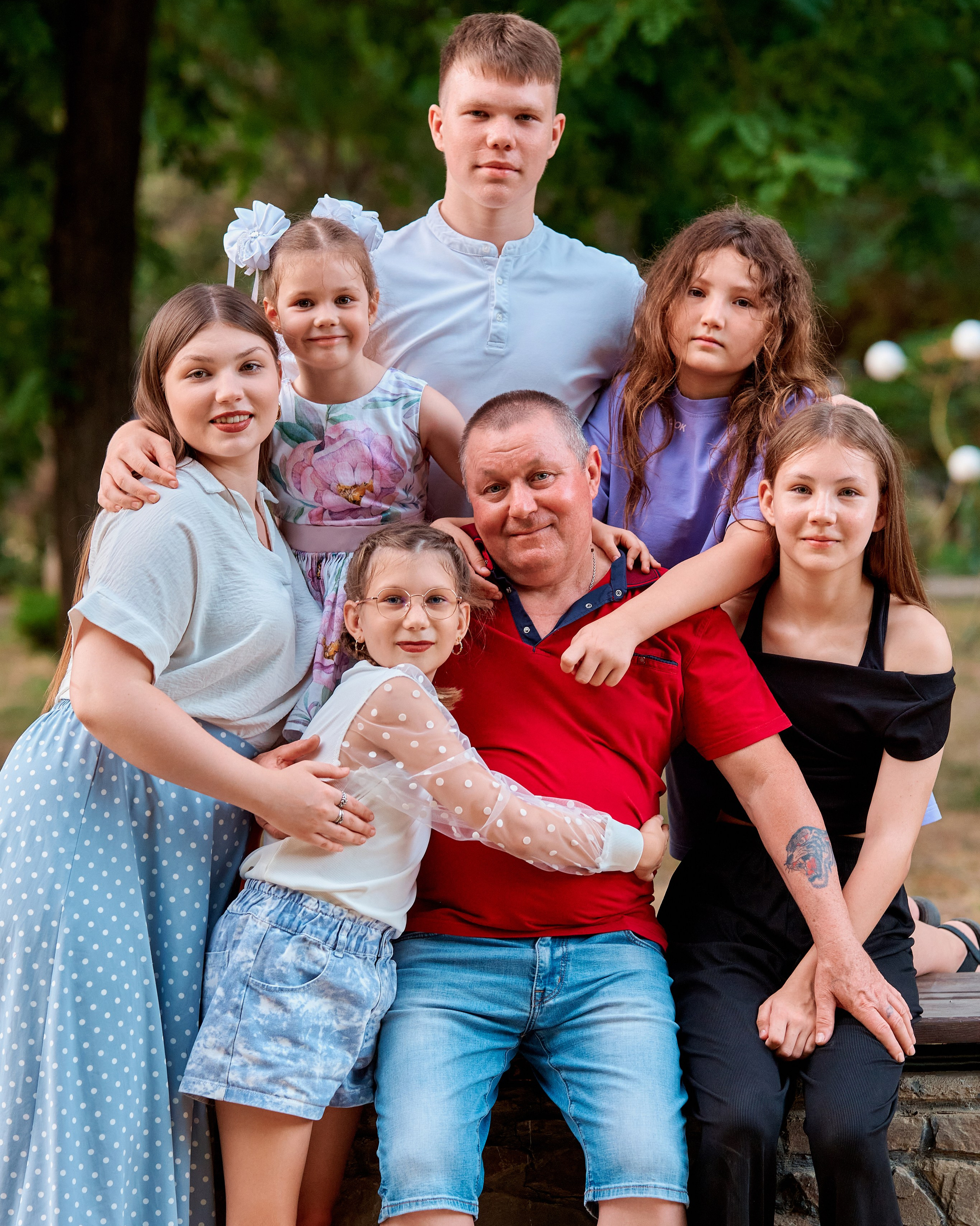 Семейная фотосессия с внуками в парке