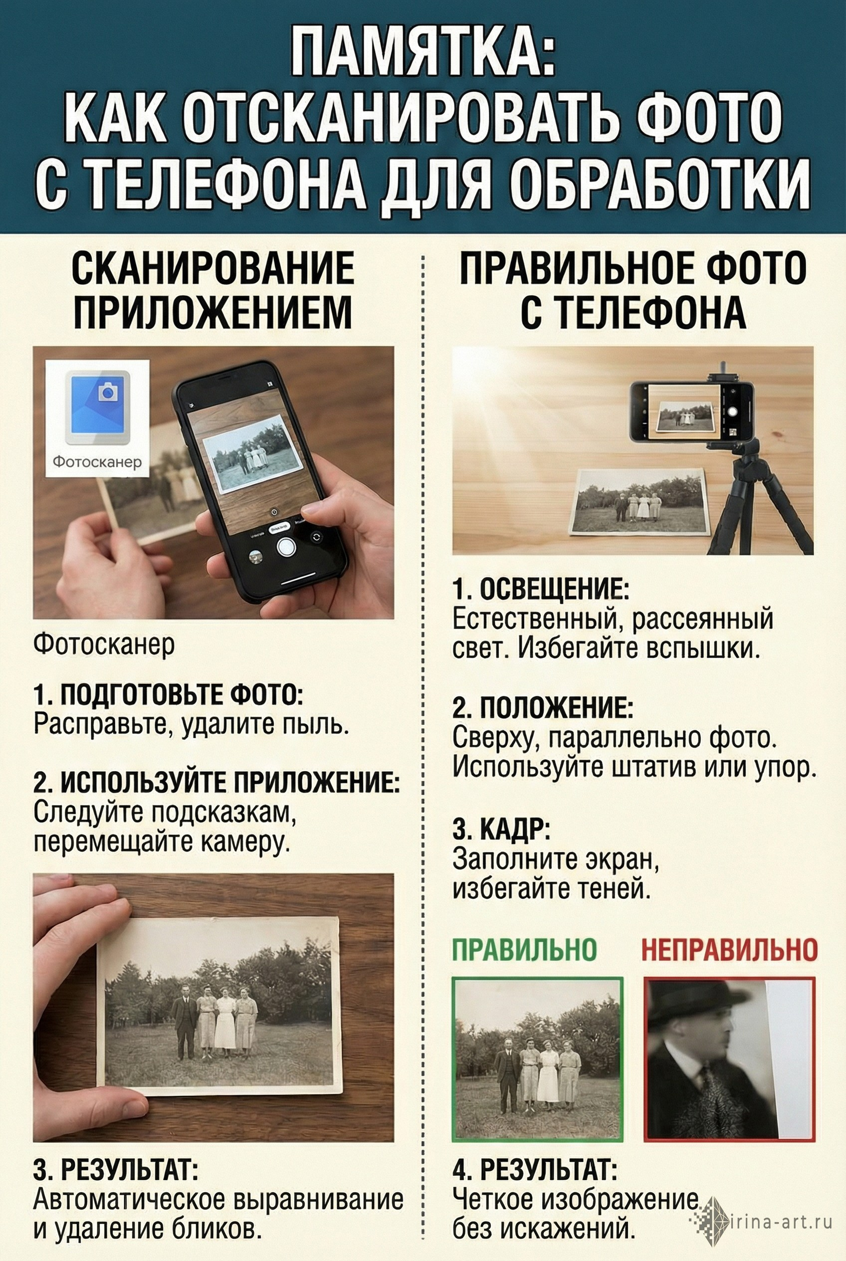 Памятки клиенту. Irina ART | Реставрация, анимация и обработка фотографий