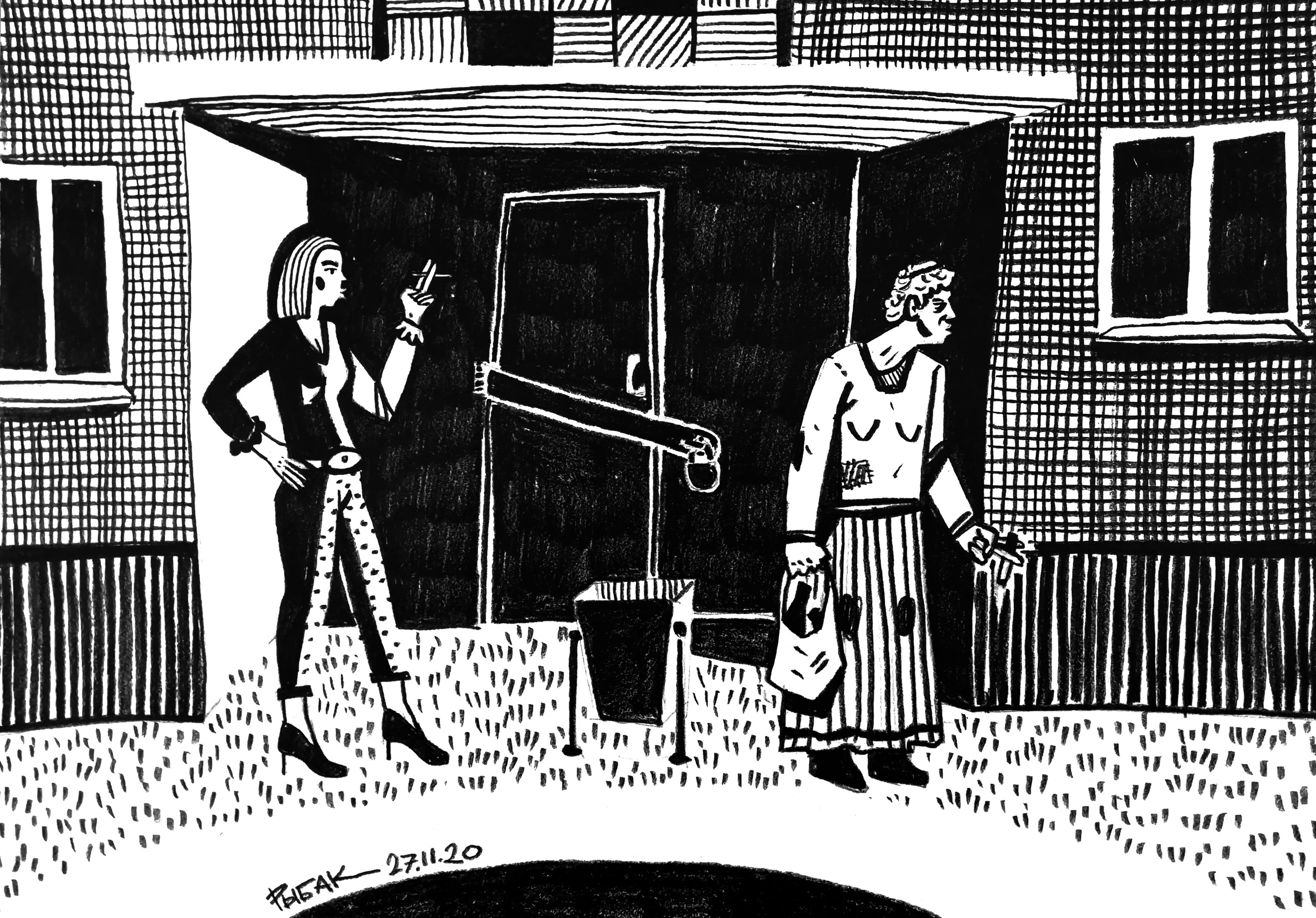 Серия Курильщики. Художник Рыбак Николай