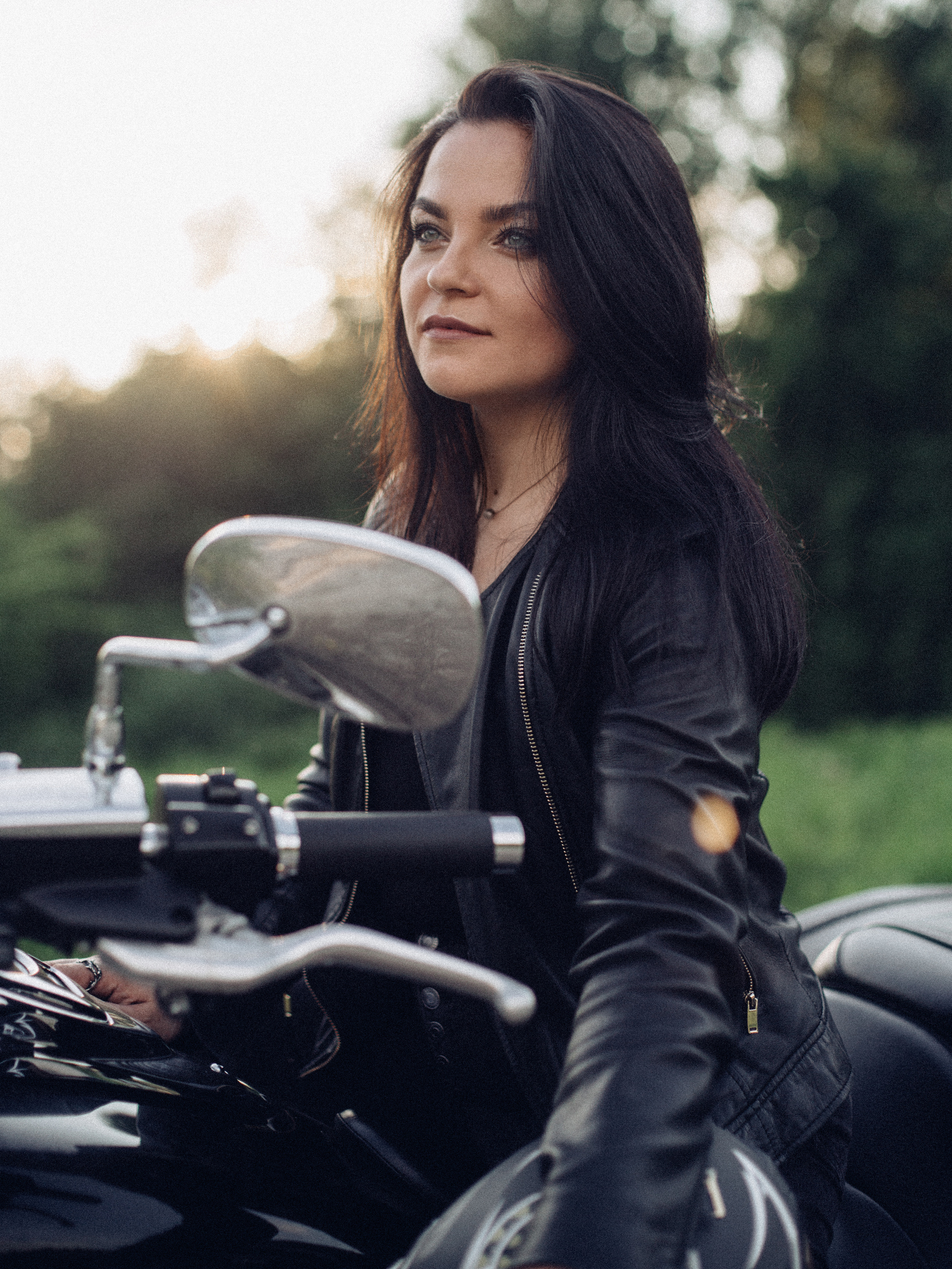 Фотосессия девушки на мотоцикле. Света Полетаева Москва