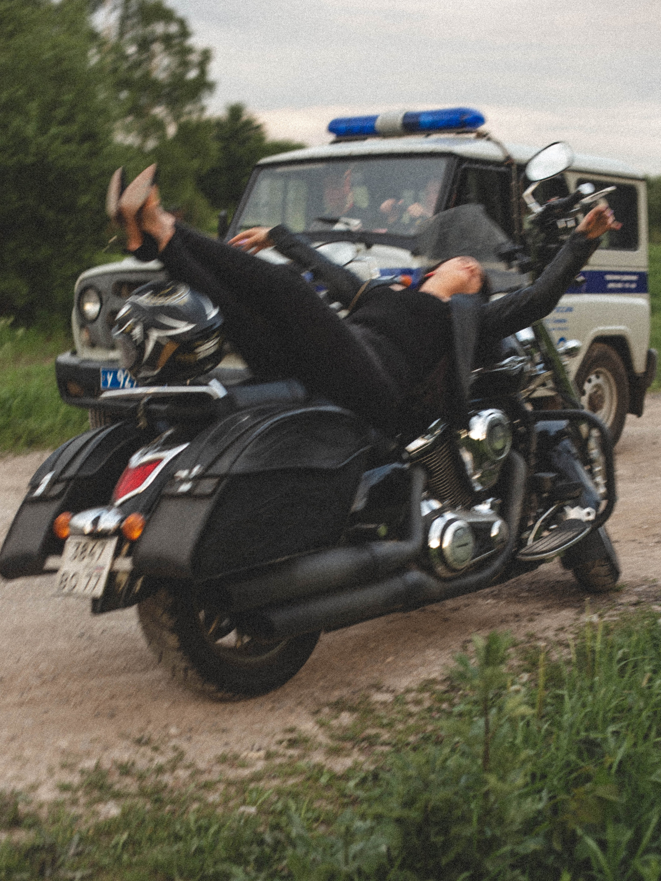 Фотосессия девушки на мотоцикле. Света Полетаева Москва