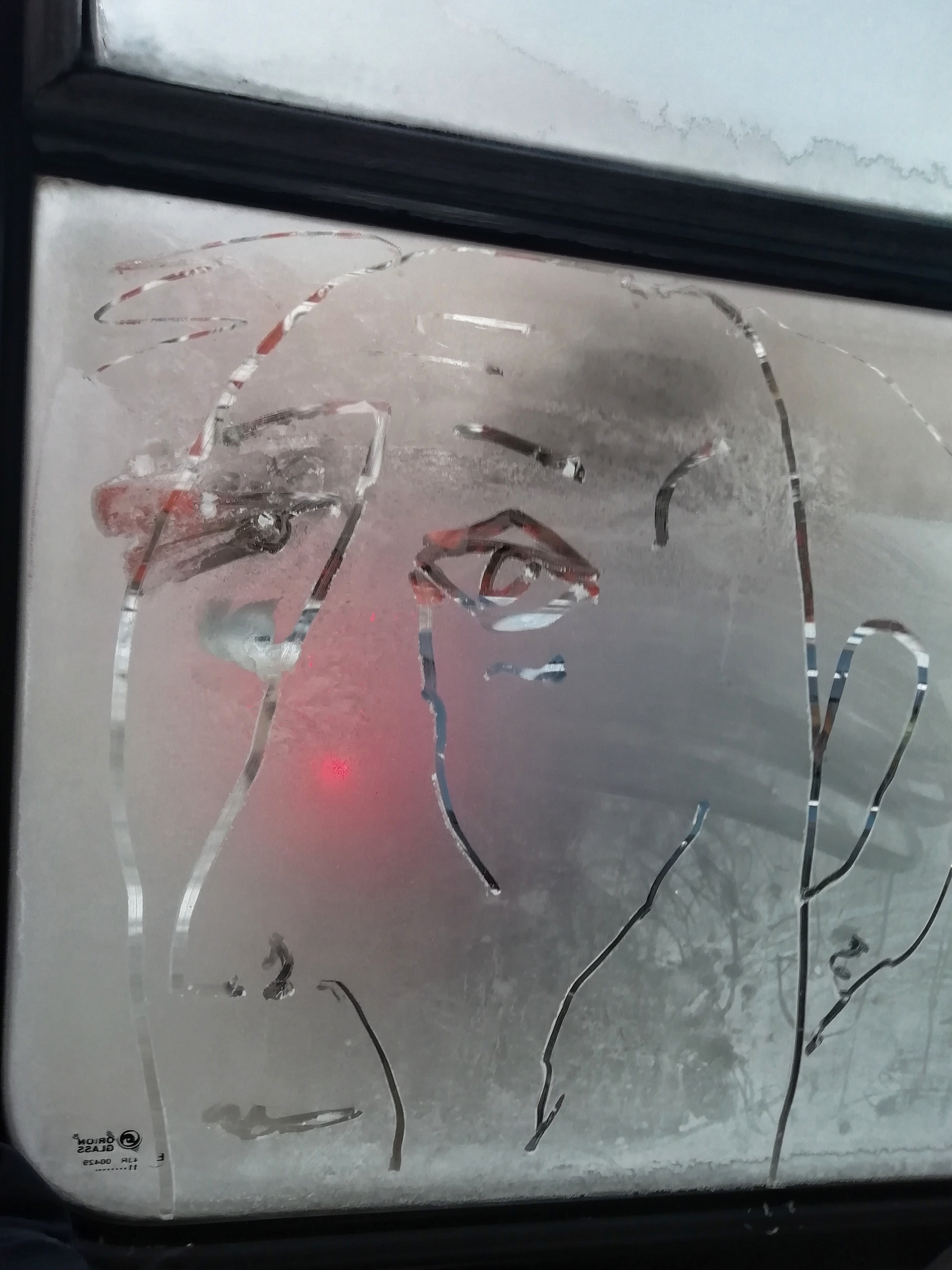 Рисункинаокнахавтобуса. Художник Рыбак Николай