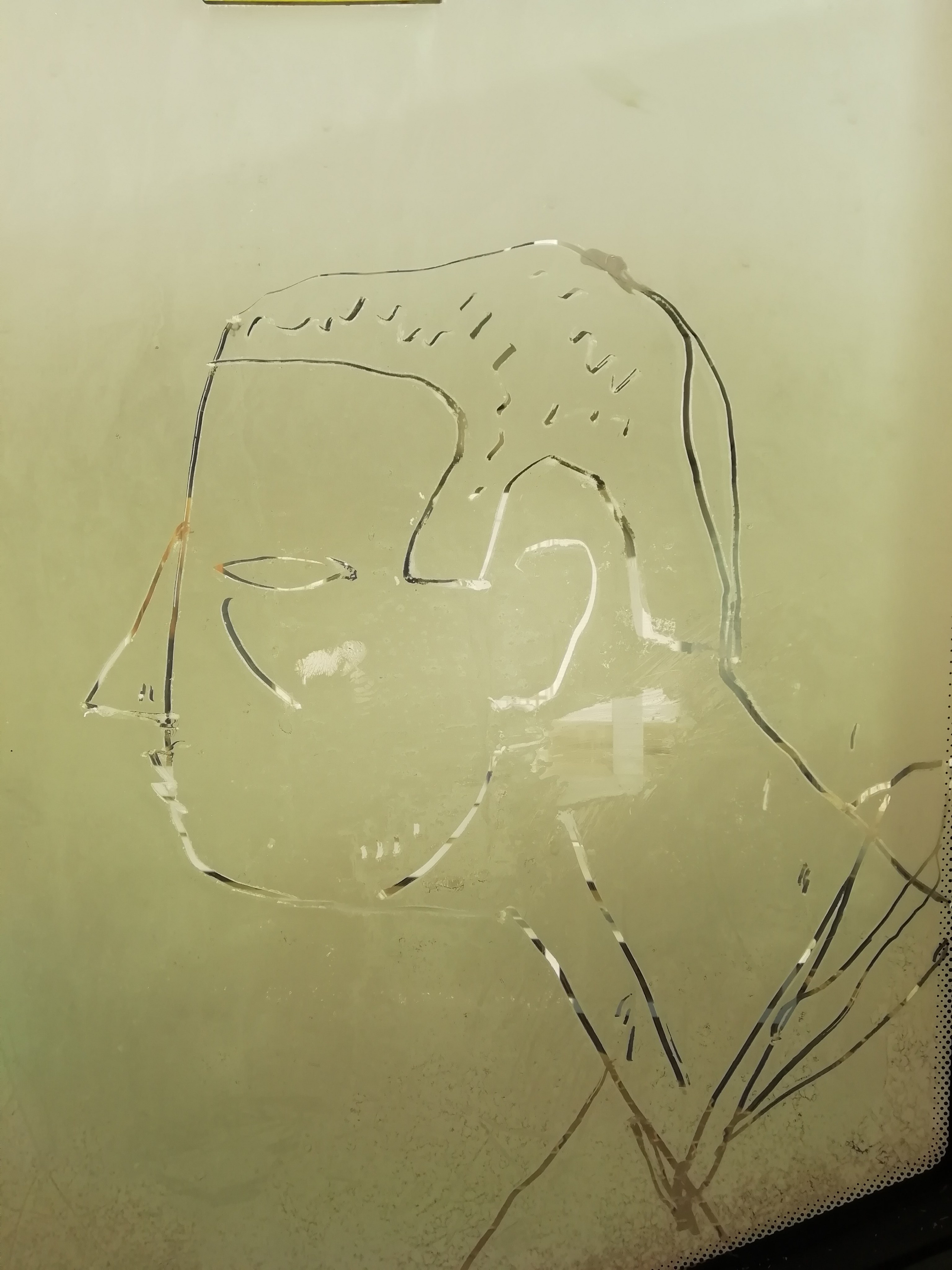 Рисункинаокнахавтобуса. Художник Рыбак Николай