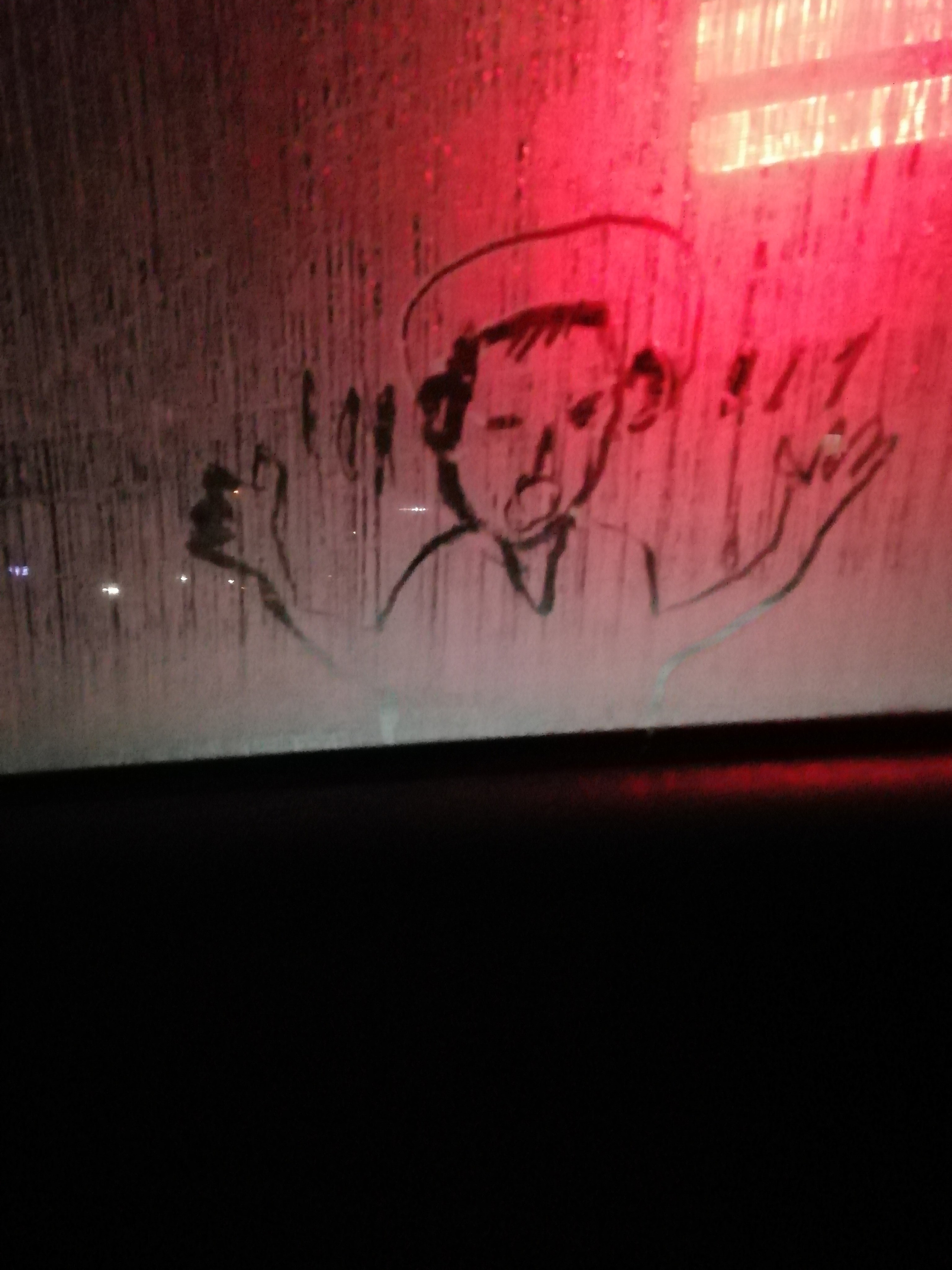 Рисункинаокнахавтобуса. Художник Рыбак Николай