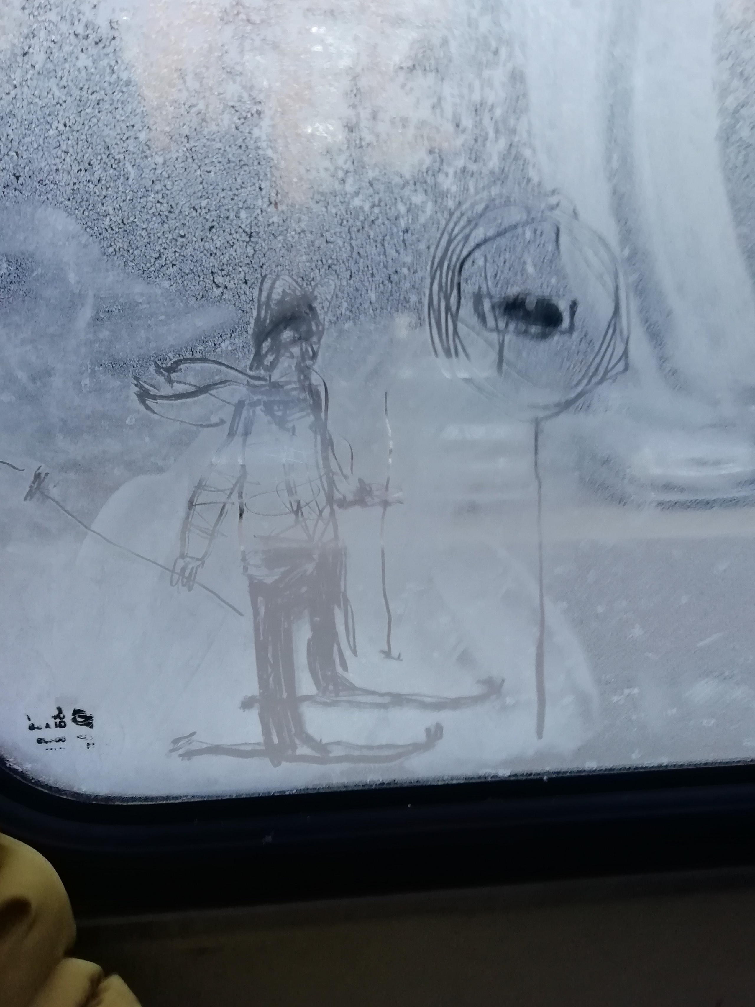 Рисункинаокнахавтобуса. Художник Рыбак Николай