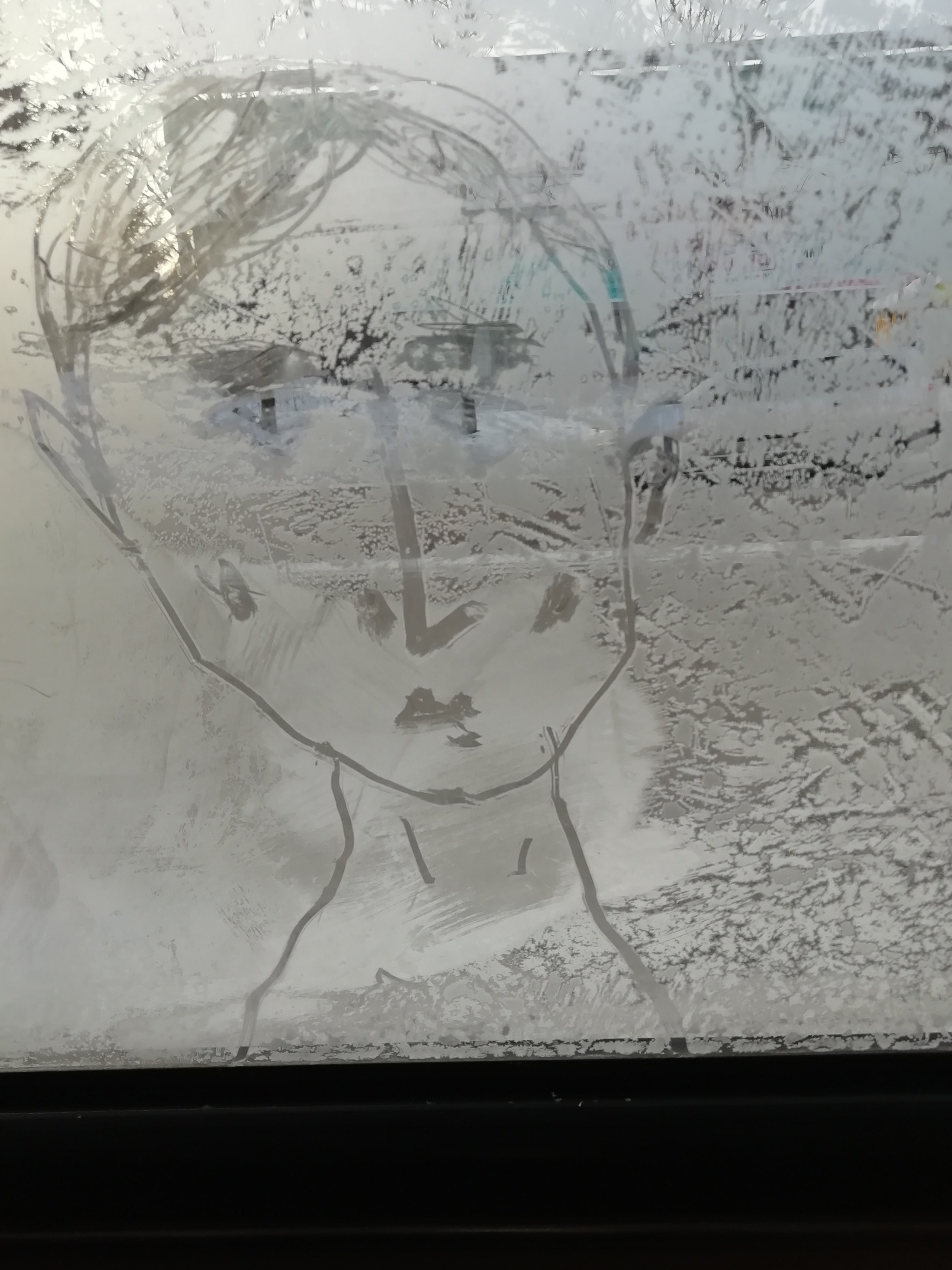 Рисункинаокнахавтобуса. Художник Рыбак Николай