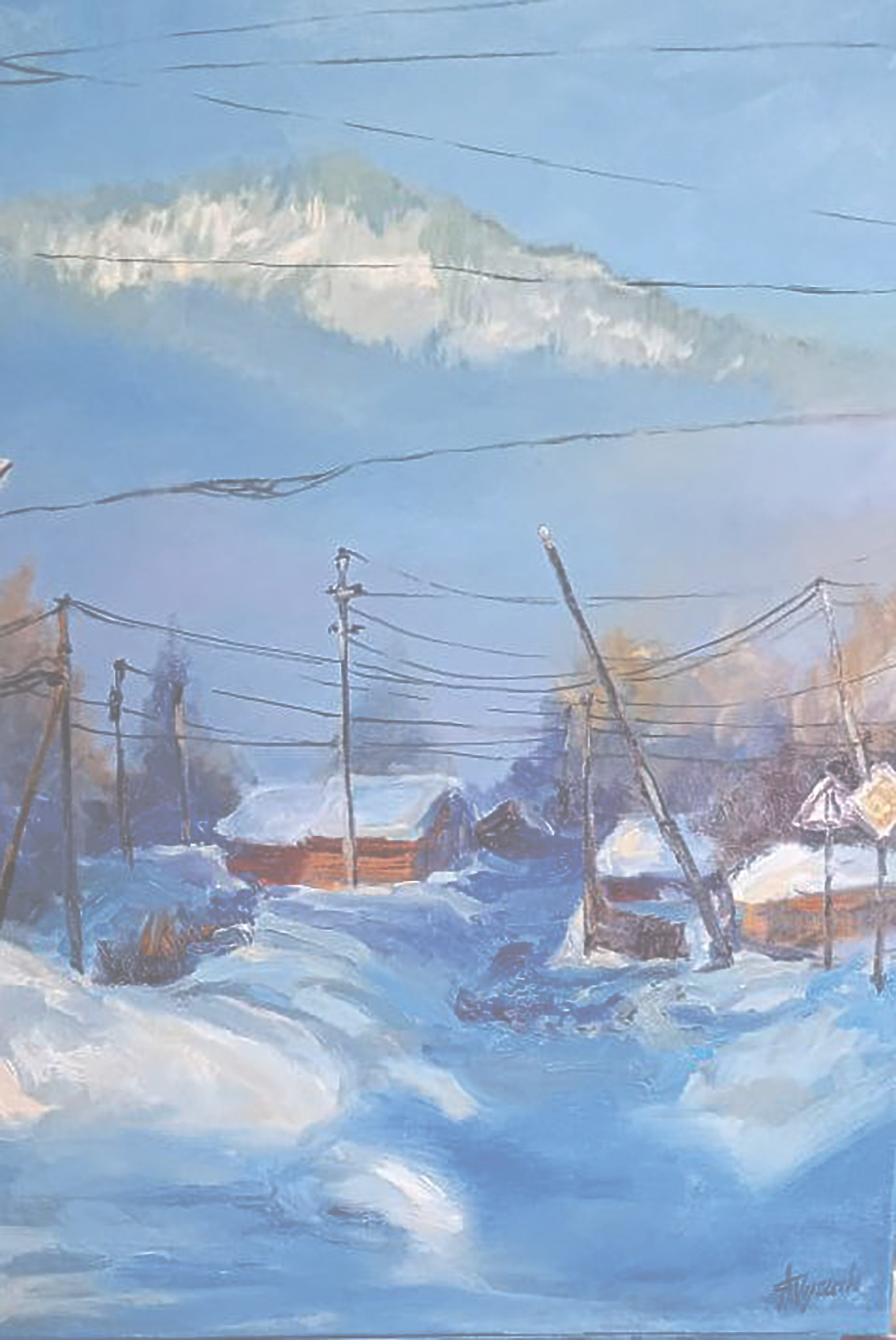 картины, живопись, масло, акрил, интерьерные картины, пейзаж, зима, Кемерово, Красноярск, Шерегеш, горные лыжи, Сибирь, Север