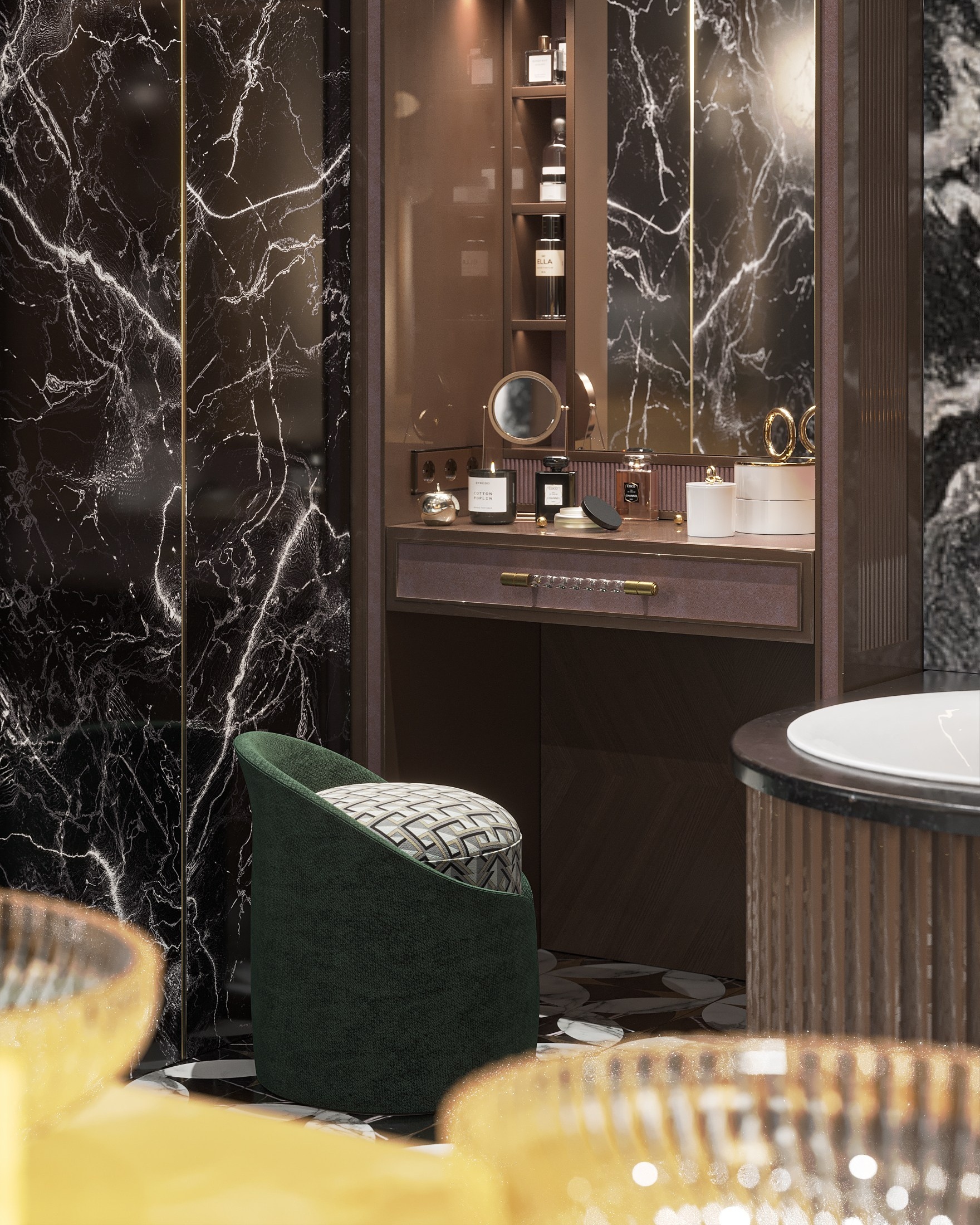 3D visualization of the master bathroom for TADstudio. 3D visualization for architects and designers