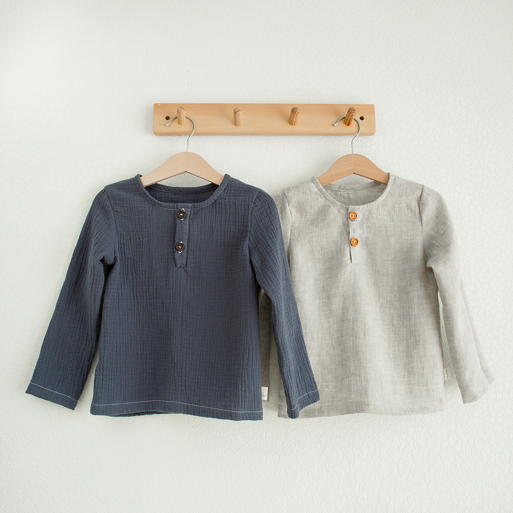 N-054 Рубашка-поло лён серый 98-104. Эко-одежда для детей