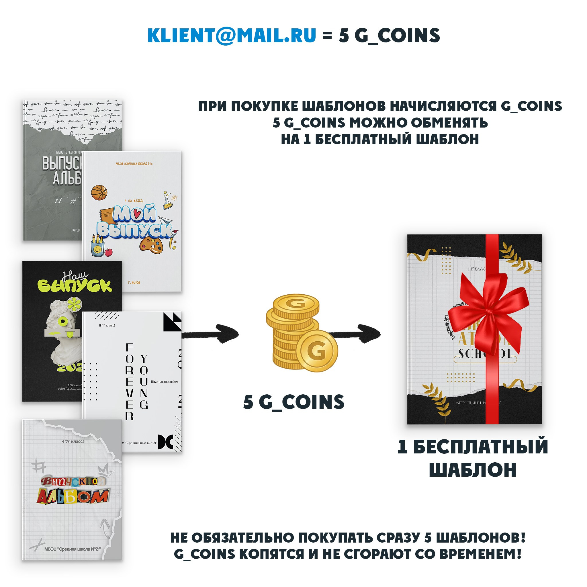 G_Coins. Дизайны, psd шаблоны школьных и выпускных альбомов и обложек