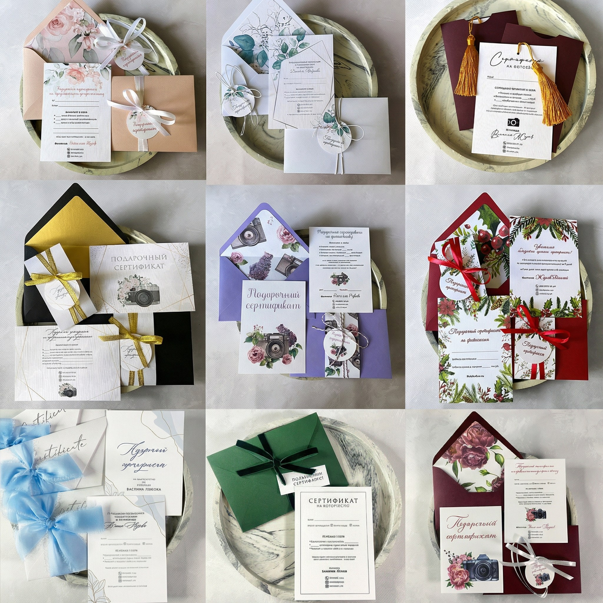 Варианты подарочный сертификатов на фотосессию от Жукова Василия
