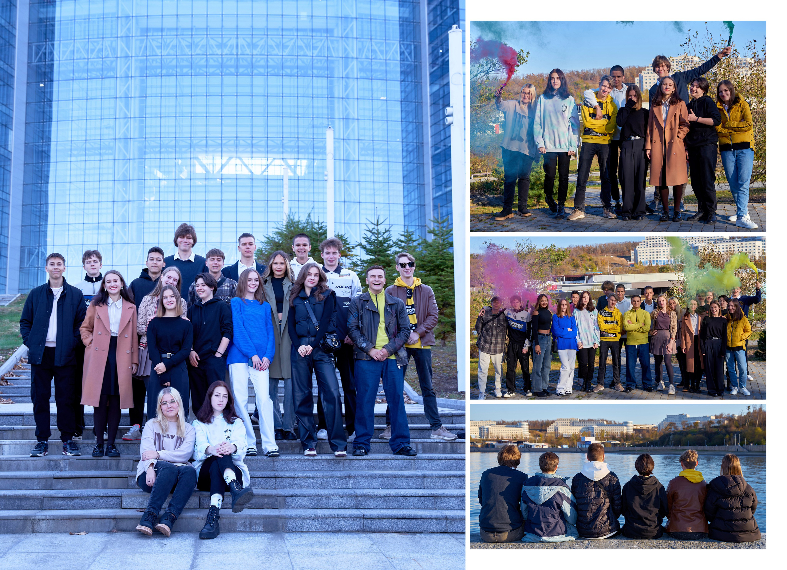 Примеры готовых разворотов. Школа. Выпускные фотокниги во Владивостоке Джуган Елена