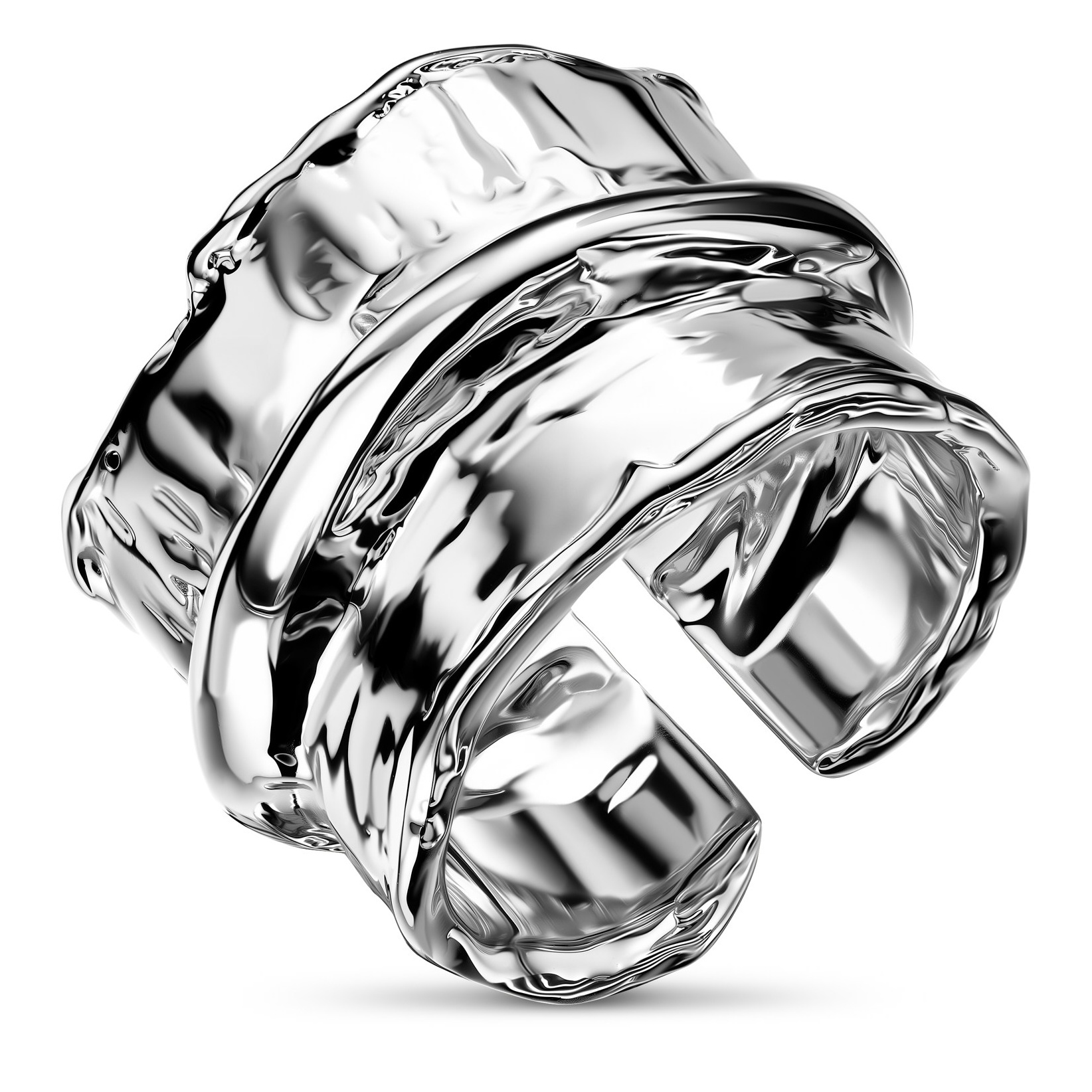 Кольцо TAMI&TAMI в серебре с глянцевой текстурой