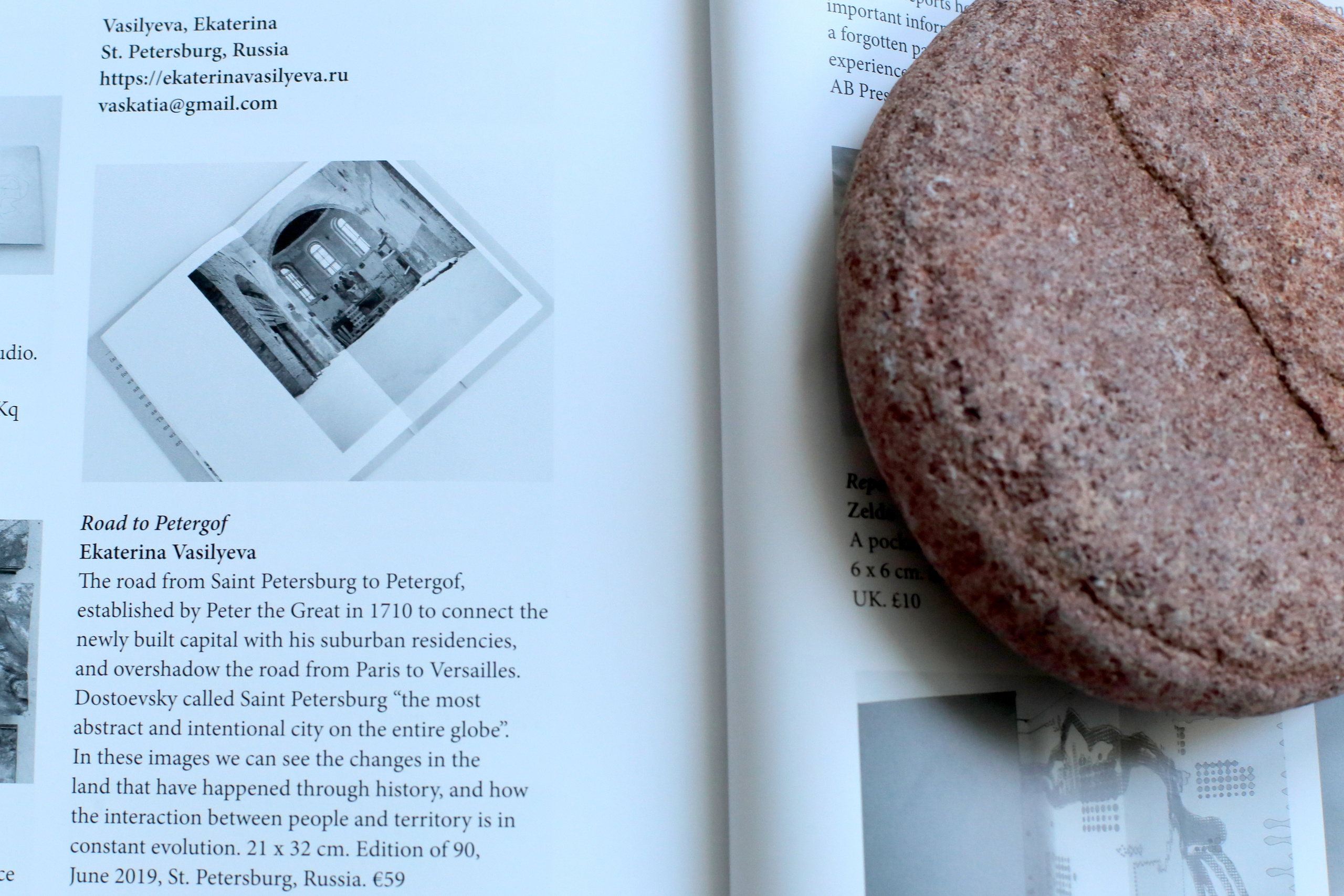 Book ''Road to Petergof'' in the artist’s ''Yearbook 2020–2021''. Ekaterina Vasilyeva photographer