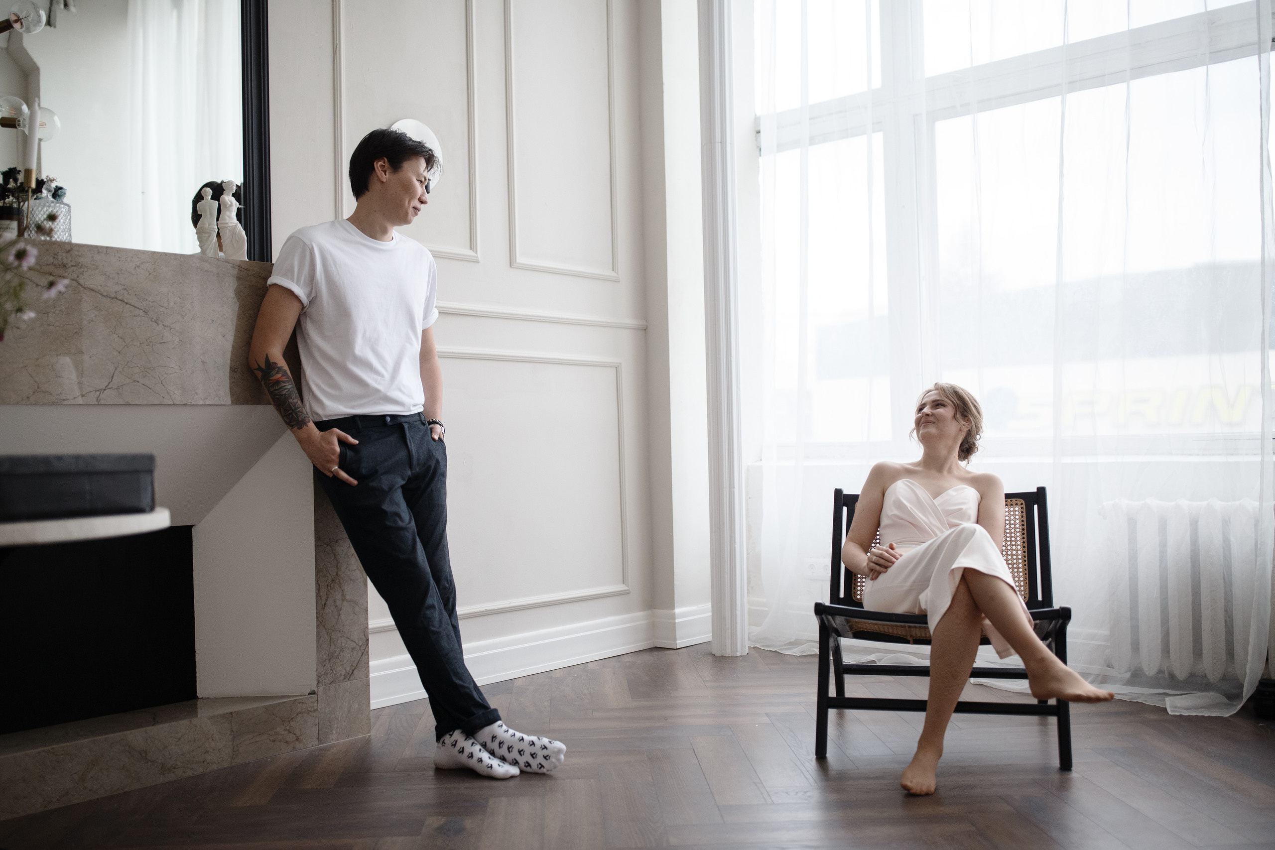 Фотосессия в студии при естественном освещении