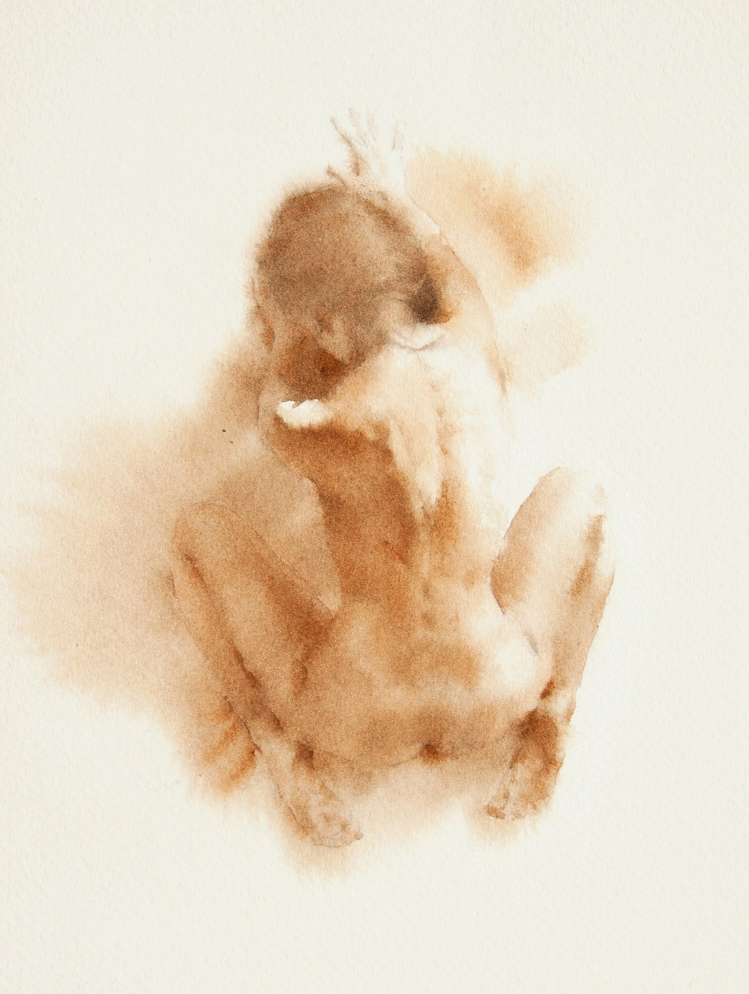 Акварельные работы в монохроме, эротика в акварели