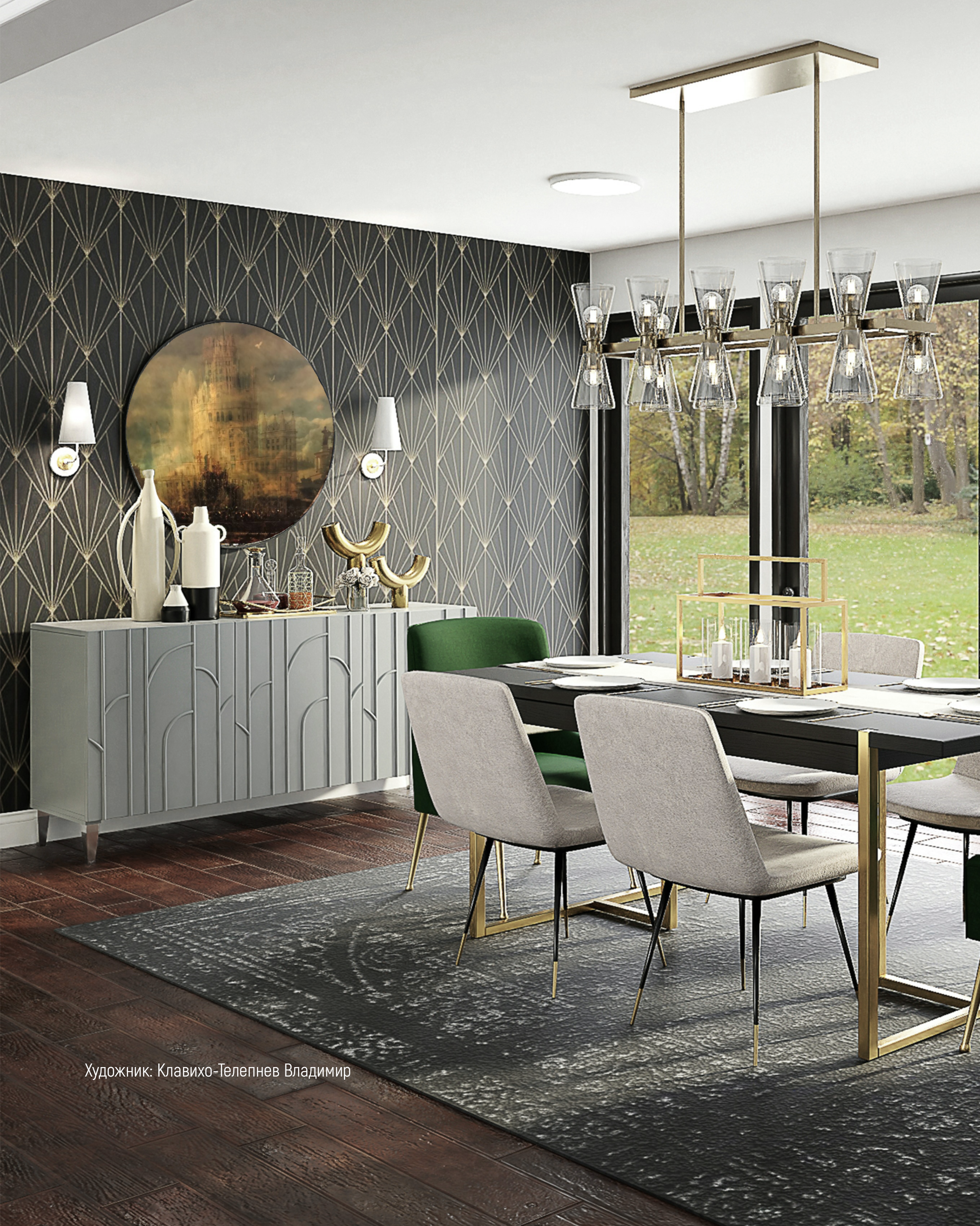 Подбор картин в интерьер столовой