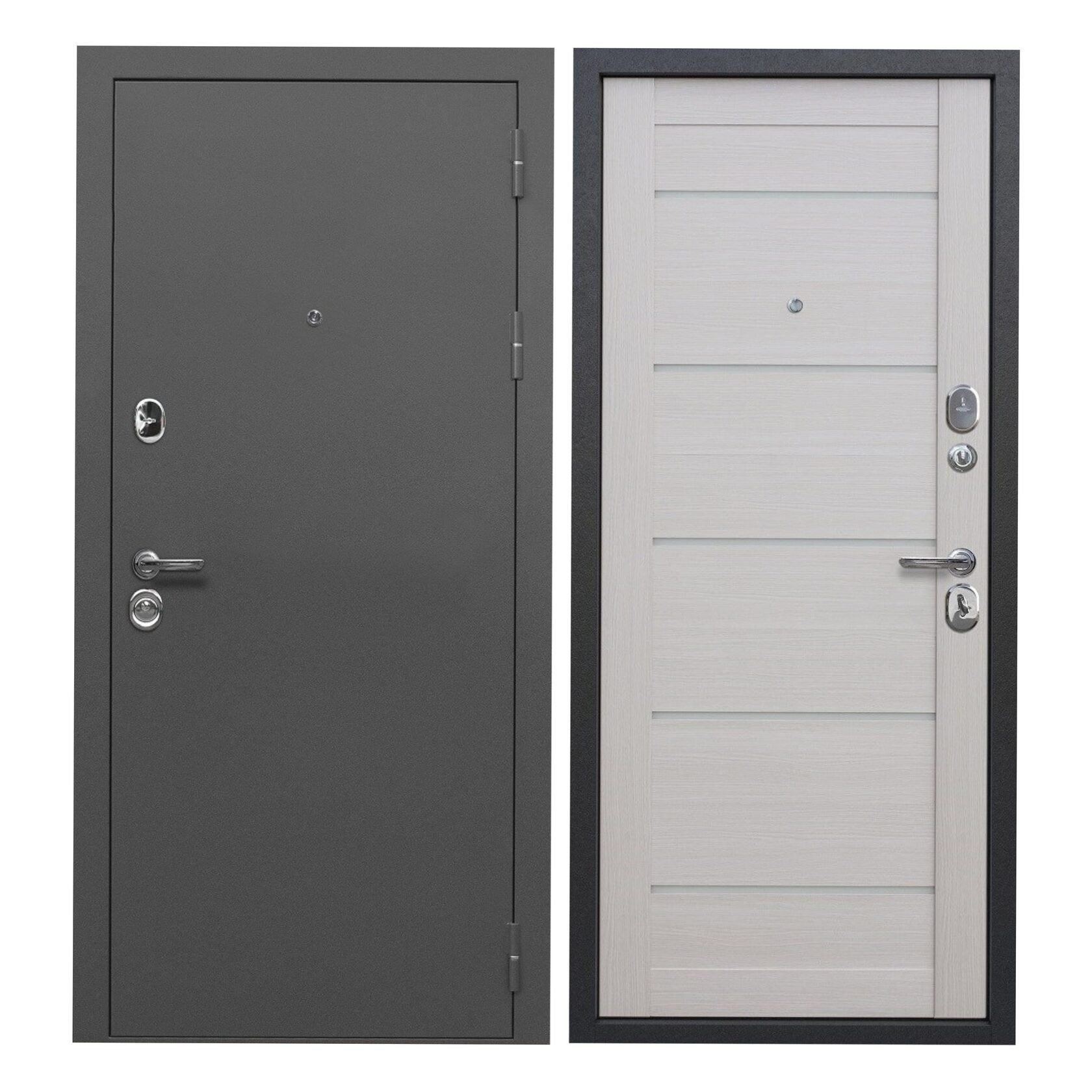 Дверь входная металлическая 3 контура уплотнения с белой мдф панелью