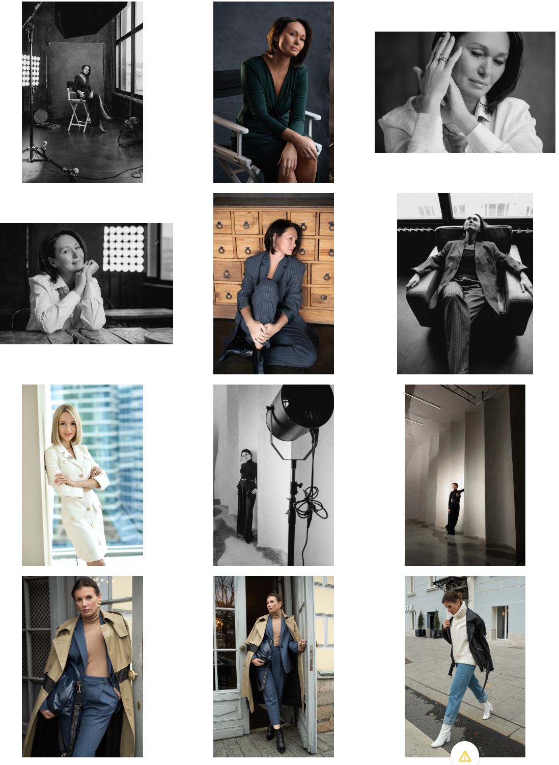 Примеры женских студийных и уличных фотосессий