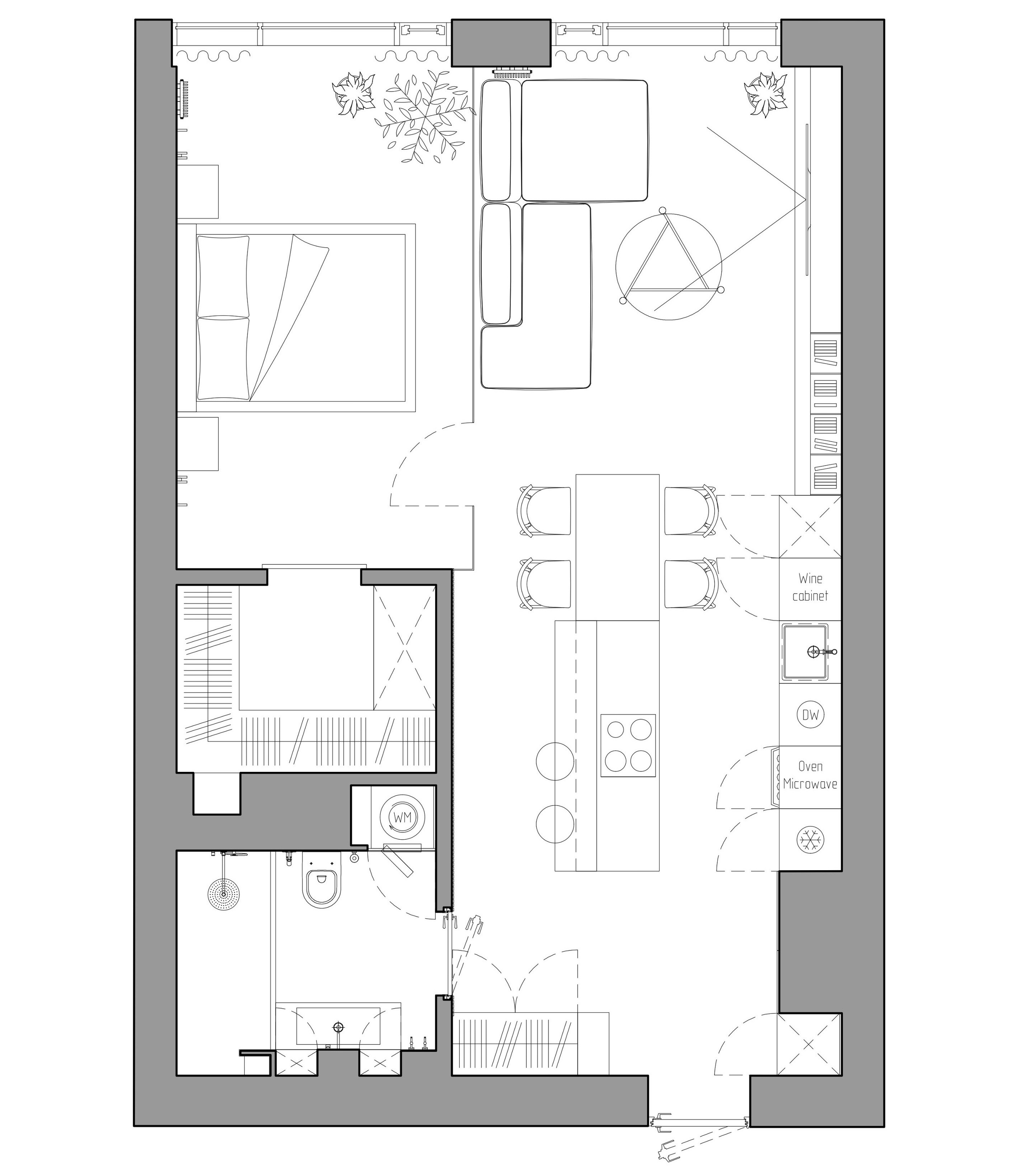 SAHA_Flat — Bachelor apartment in Saratov Russia designed by QUADRUM STUDIO