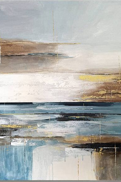 Авторская абстрактная картина в интерьере, современное искусство, дизайнерский декор, уникальная художественная работа. Авторская абстрактная картина «Тишина» в светлом интерьере, минималистичное художественное полотно, создающее ощущение покоя и внутреннего равновесия.