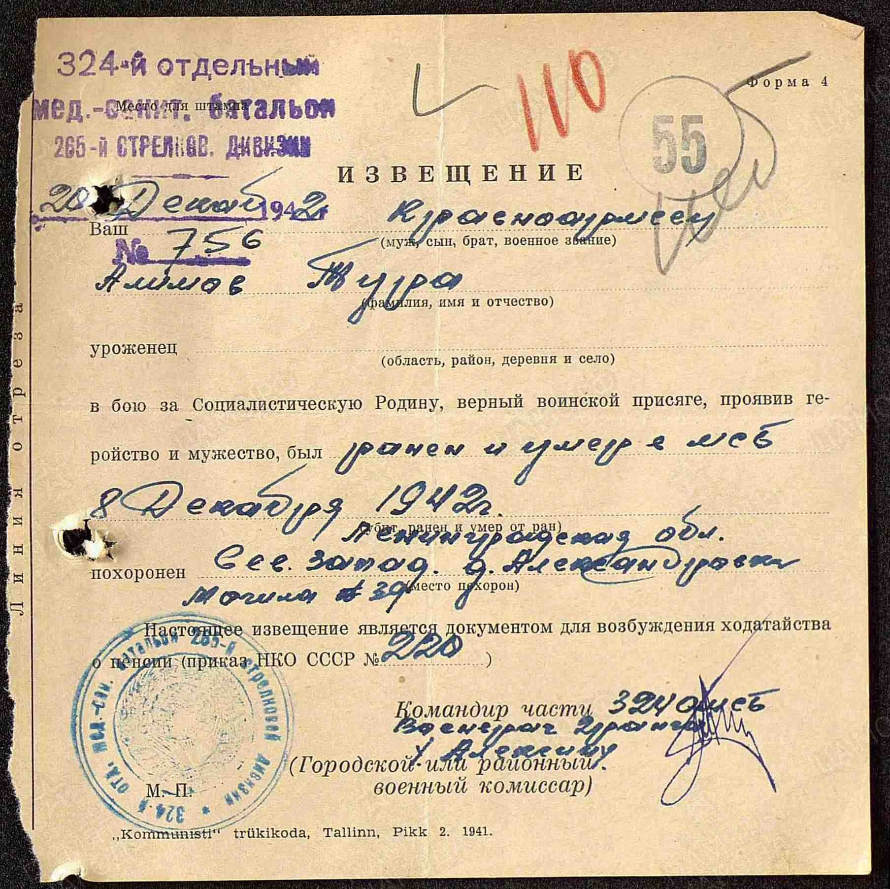 Пофамильный список захороненных бойцов. Фамилии на букву «А». История Назиевского городского поселения