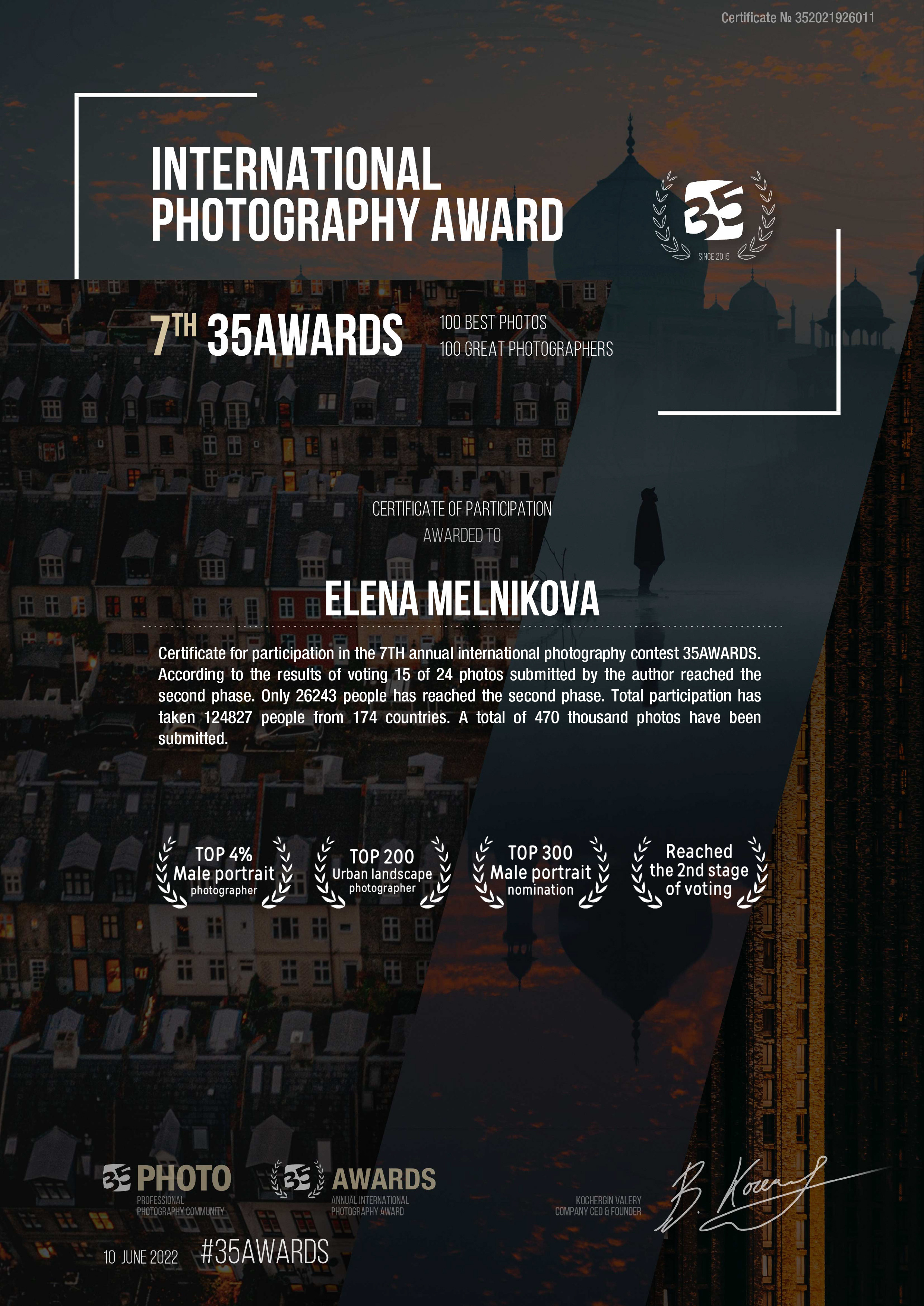 Мои достижения. Репортажный, архитектурный, театральный и файн-арт фотограф Лена Мельникова в Москве