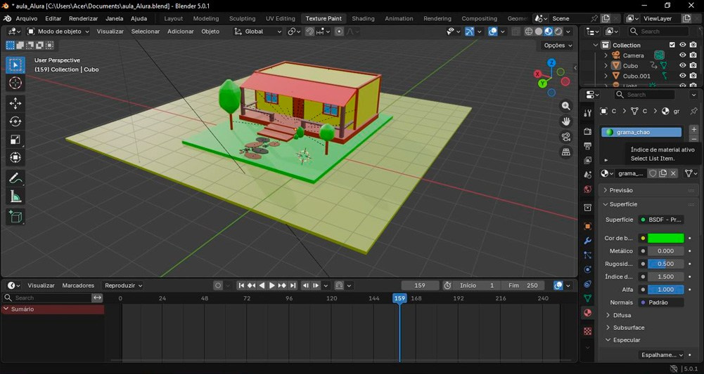 Пример простой 3D-модели домика в Blender