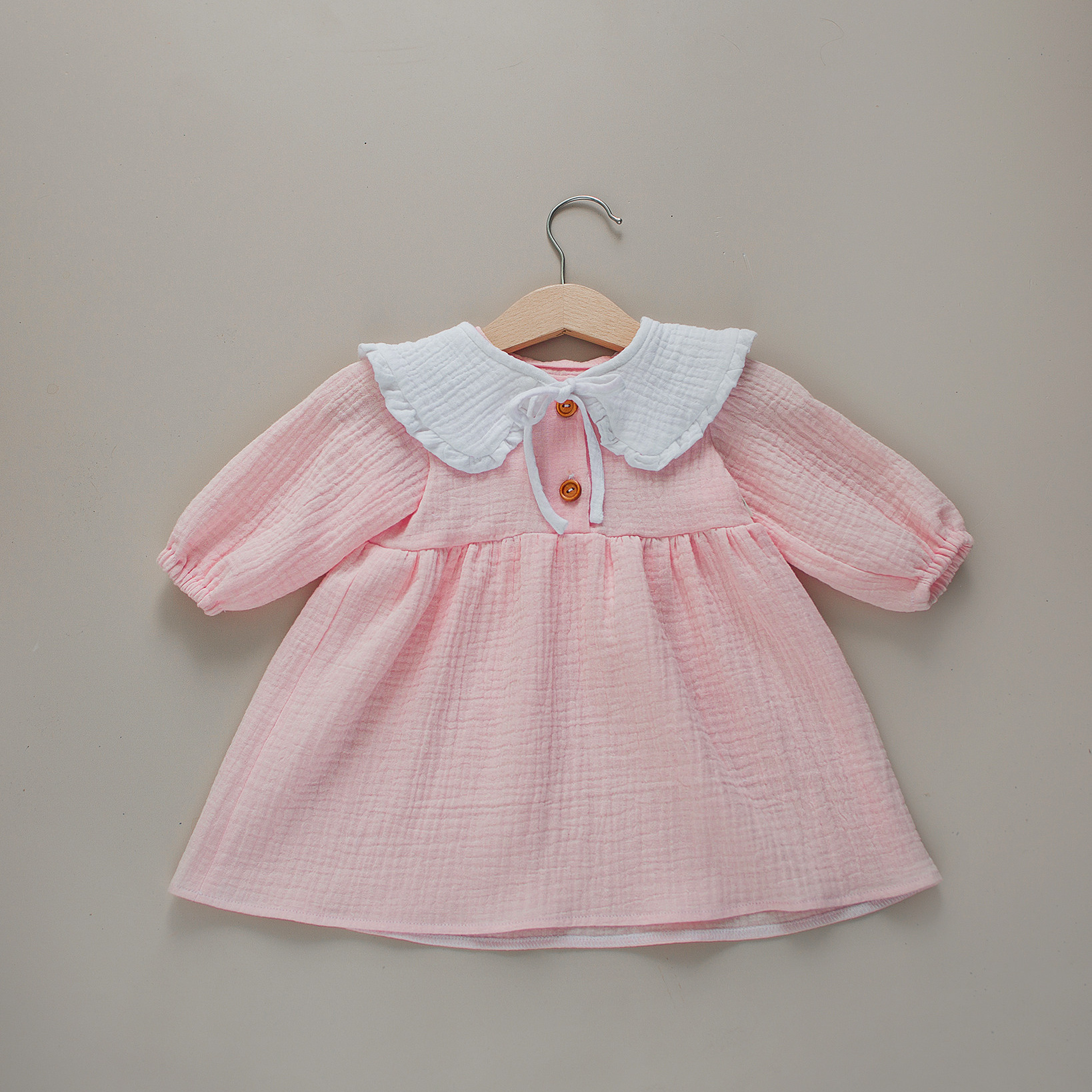 035 Платье со съемным воротничком. Эко-одежда для детей