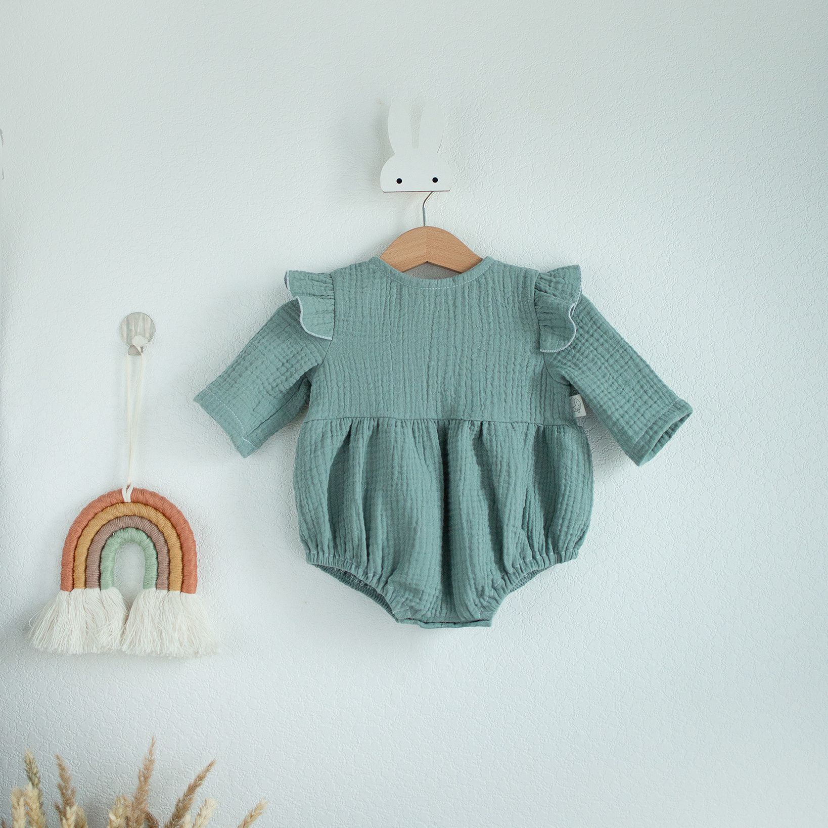 046 Боди c длинным рукавом. Эко-одежда для детей