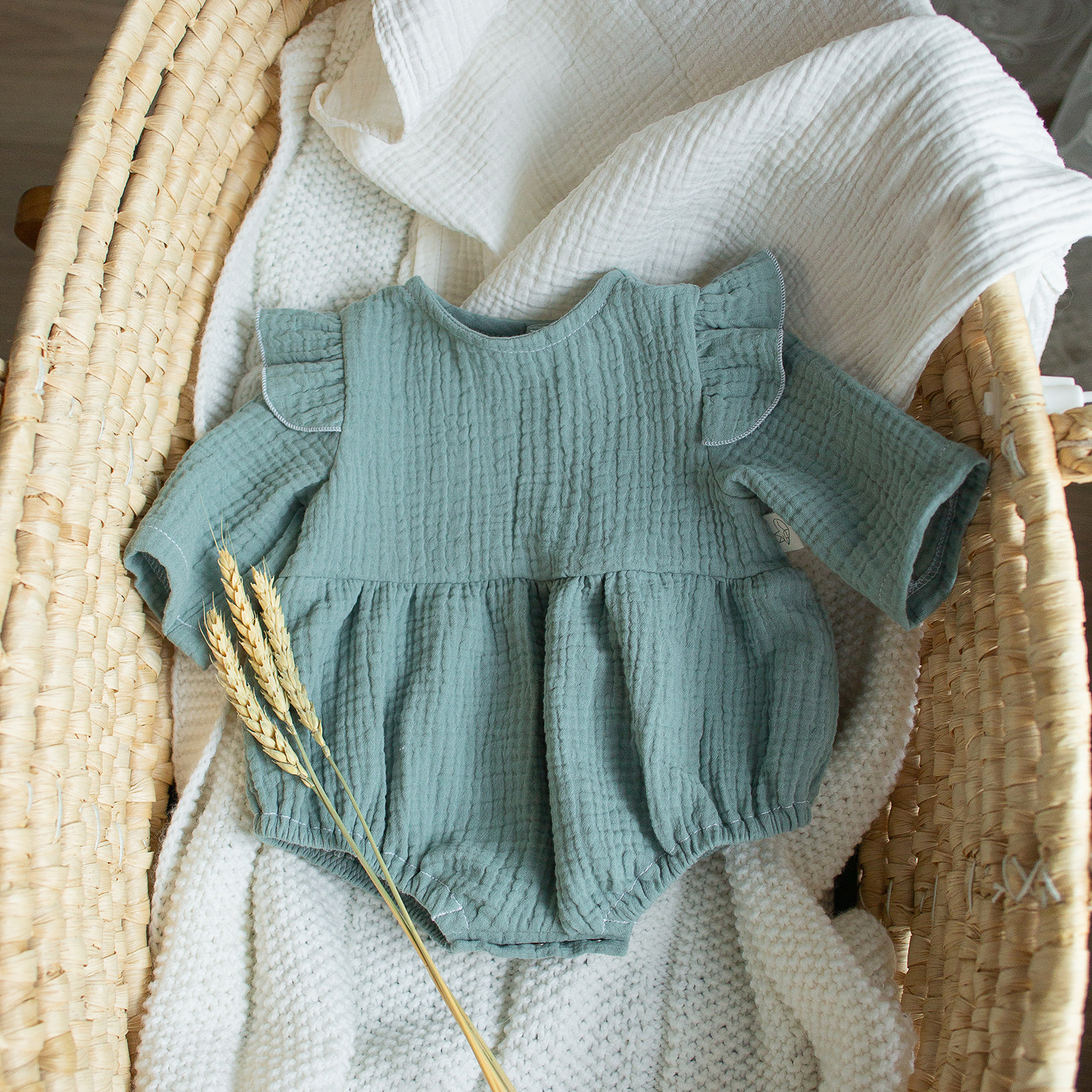 046 Боди c длинным рукавом. Эко-одежда для детей