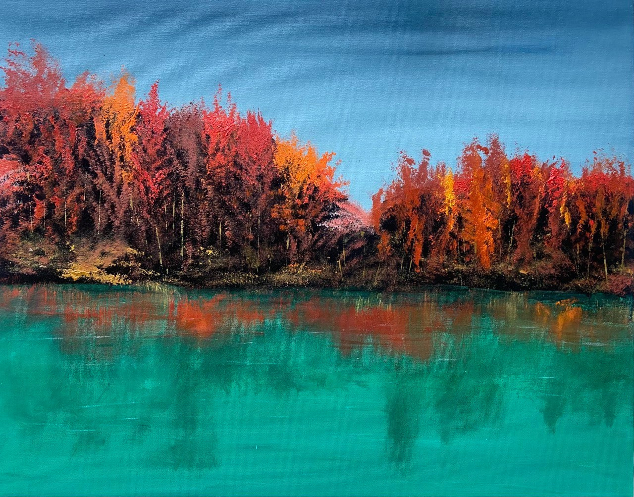 Картина маслом, осень, лес,  интерьерная картина, современный художник, живопись маслом